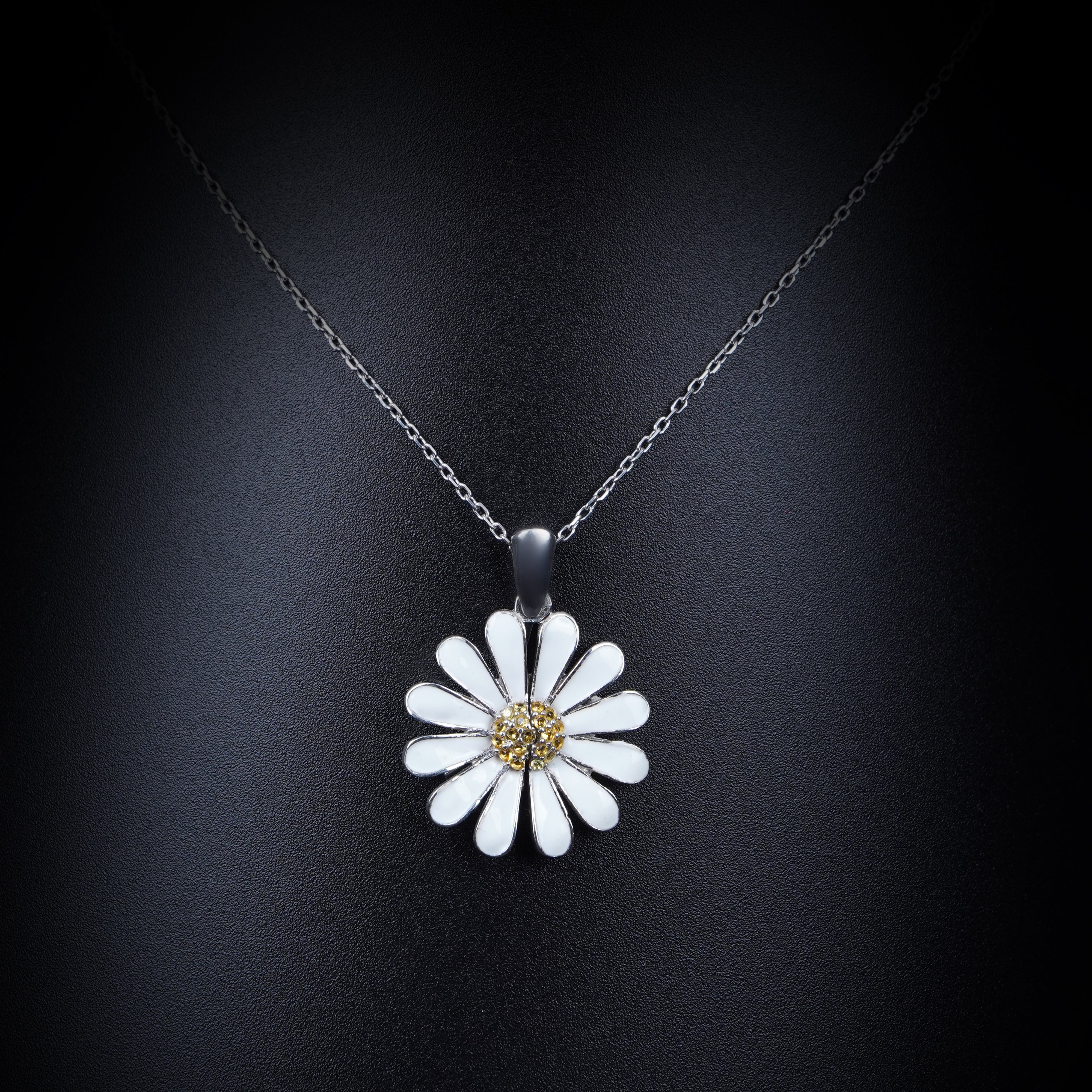 925 Silver Personalized Custom Flower Name Necklace (Silver) - Leona Jewelry