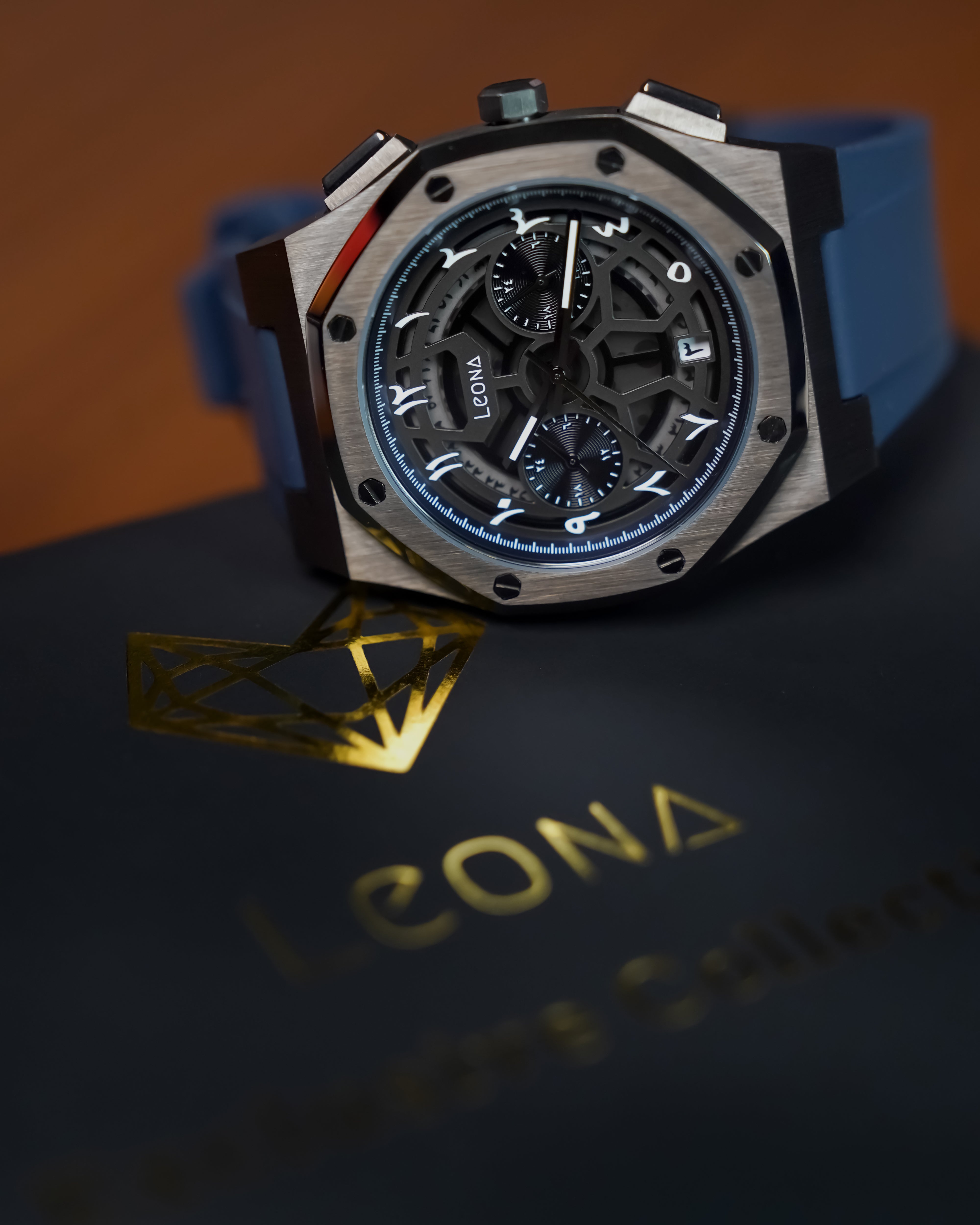 Royal Skeleton Blue - 40mm / Full 316L Steel / Japanese Dual-Time Movement / Waterproof - Exclusive Collection