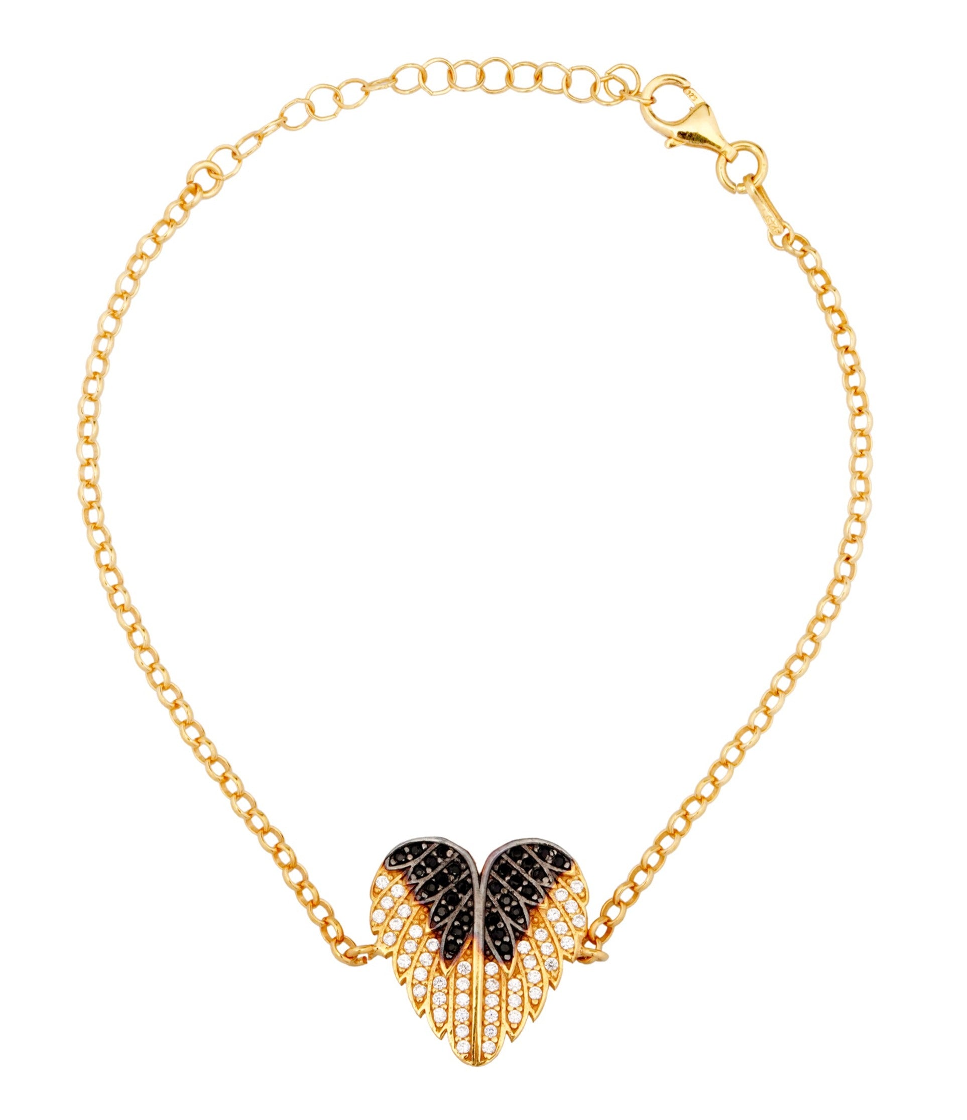 925 Silver Love Angel Wings Bracelet - Leona Jewelry