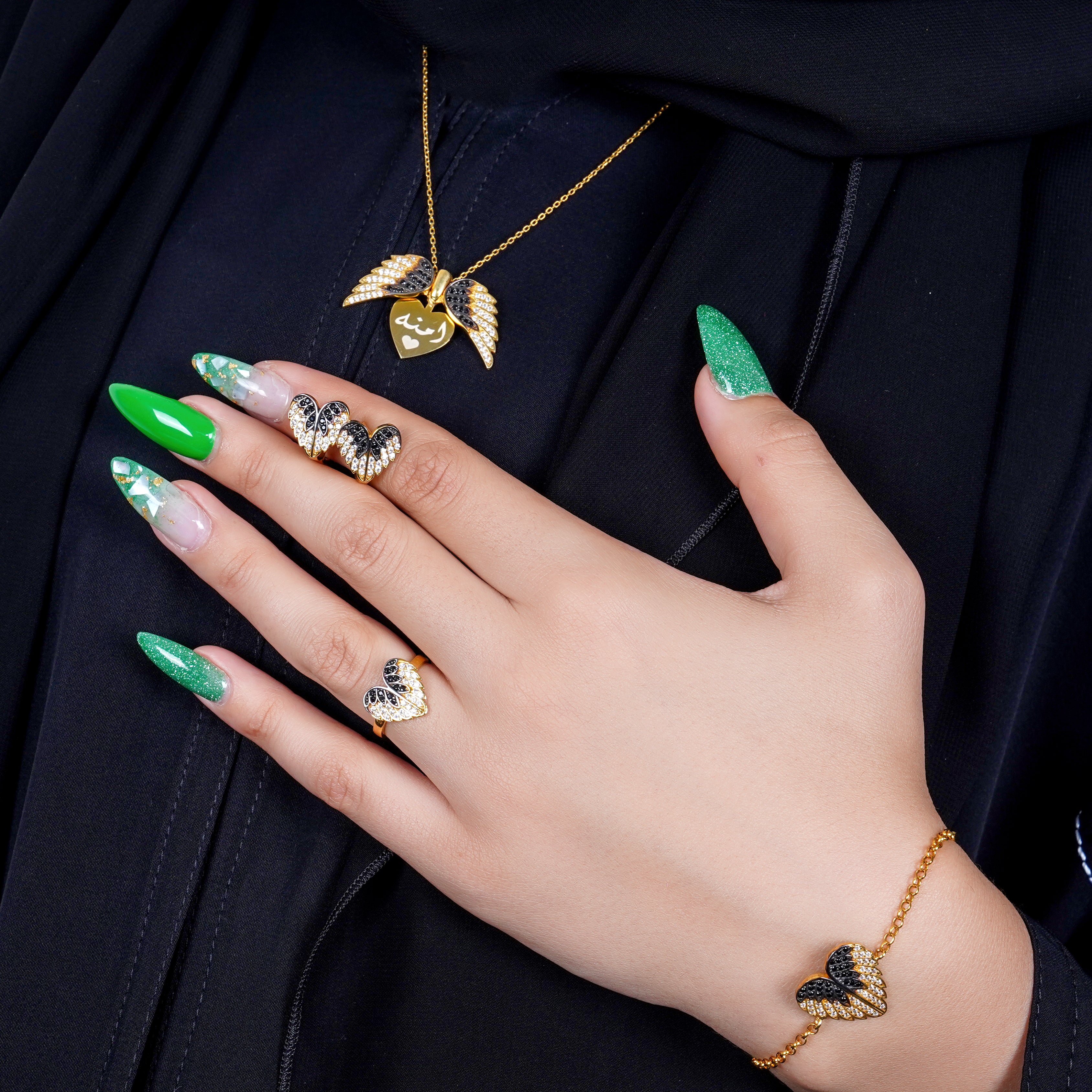 925 Silver Love Angel Wings Earrings - Leona Jewelry