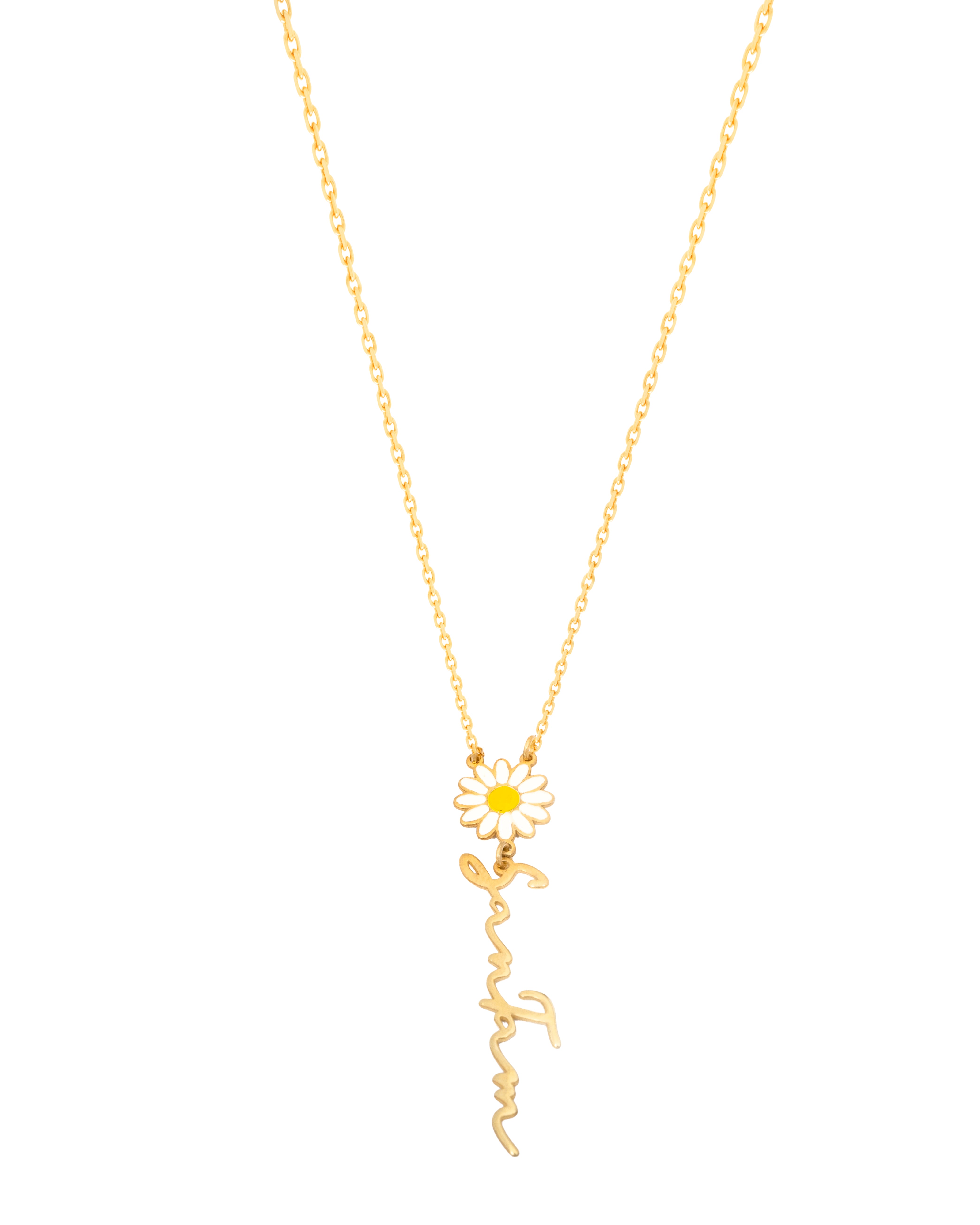 925 Silver Personalized Custom Vertical Flower Name Necklace - Leona Jewelry