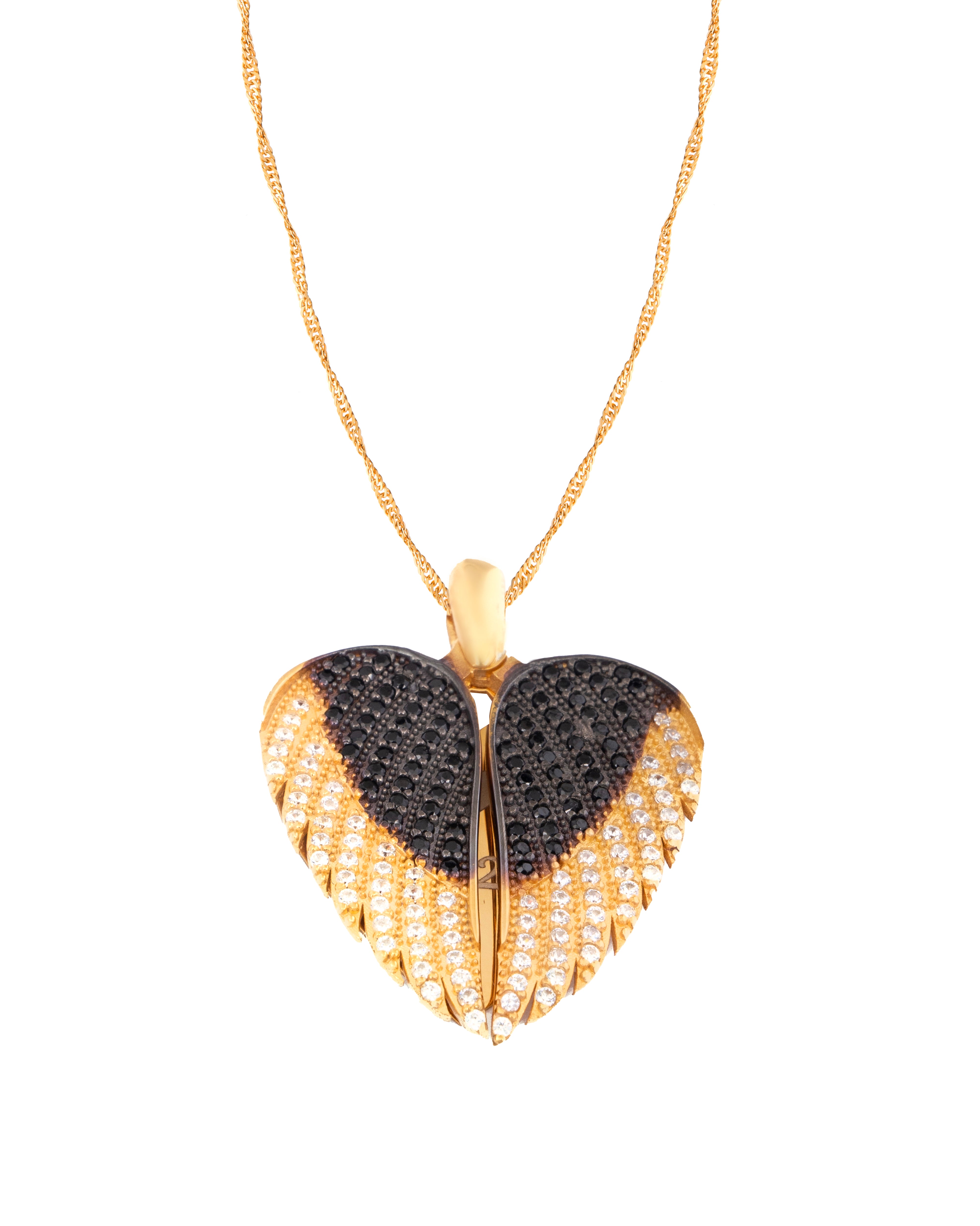 925 Silver Personalized Custom Big Angel Wings Name Necklace - Leona Jewelry