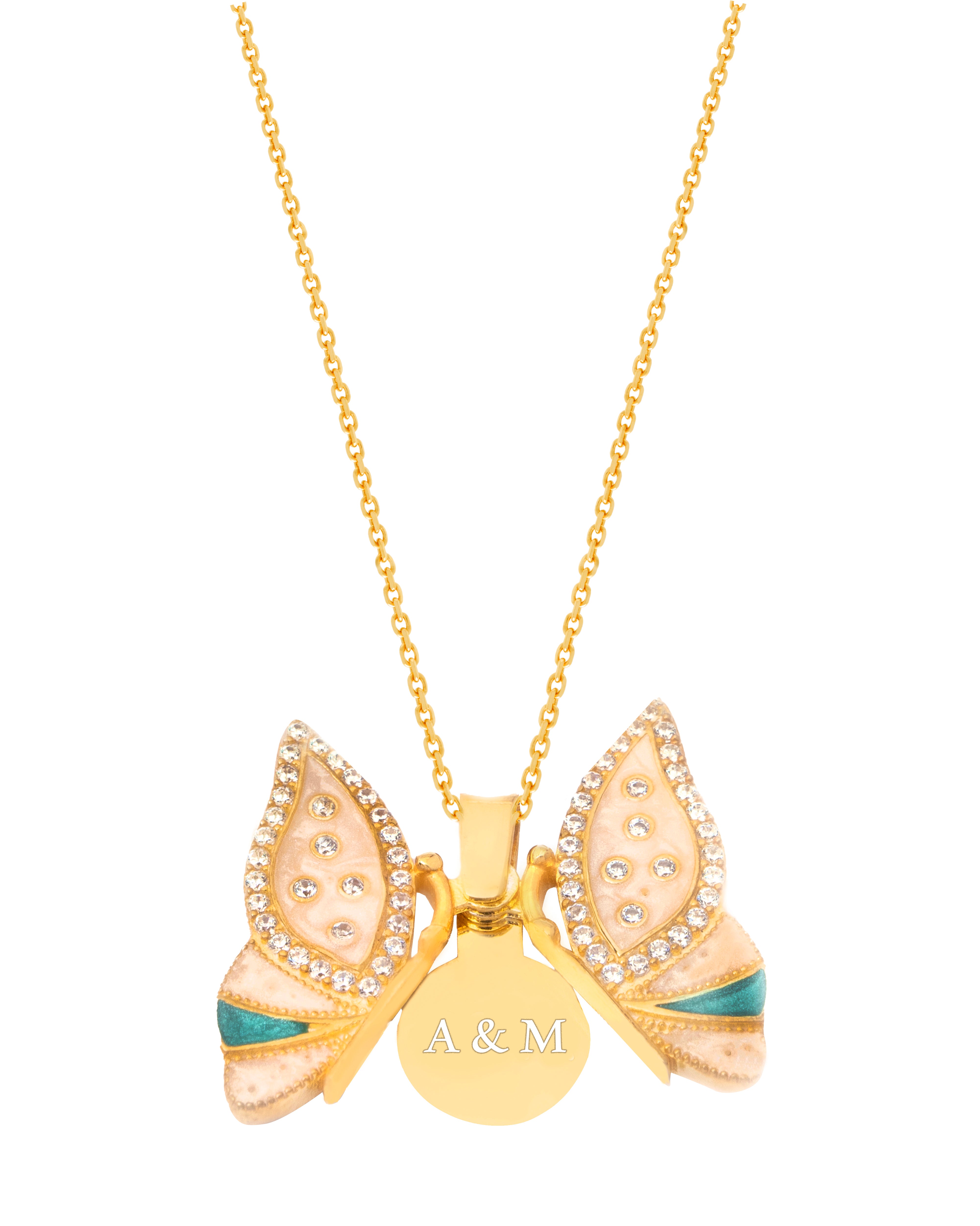 925 Silver Personalized Custom Pearl Butterfly Name Necklace - Leona Jewelry