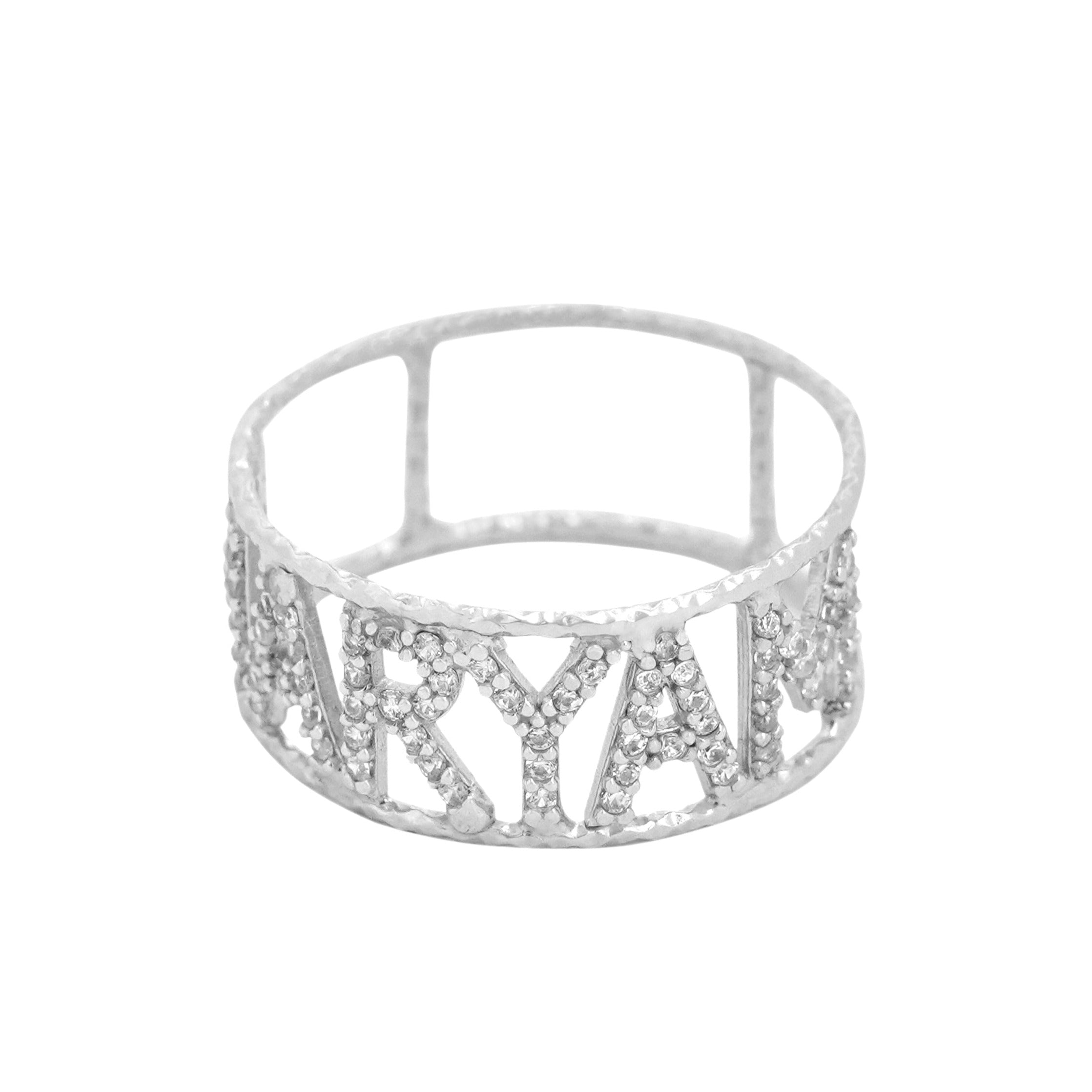 925 Silver Personalized Custom Name Ring - Leona Jewelry