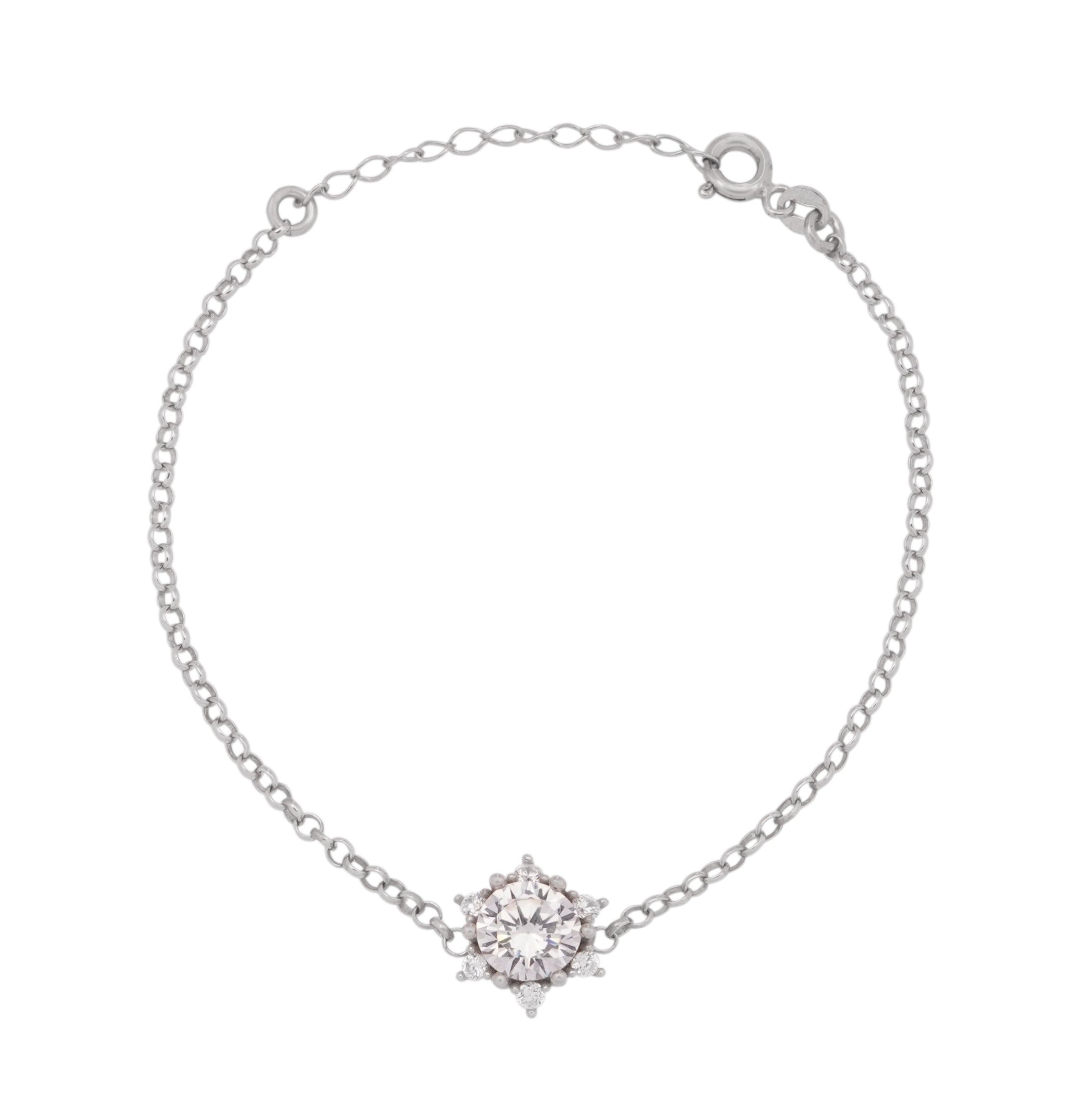 925 Silver White Star Bracelet - Leona Jewelry
