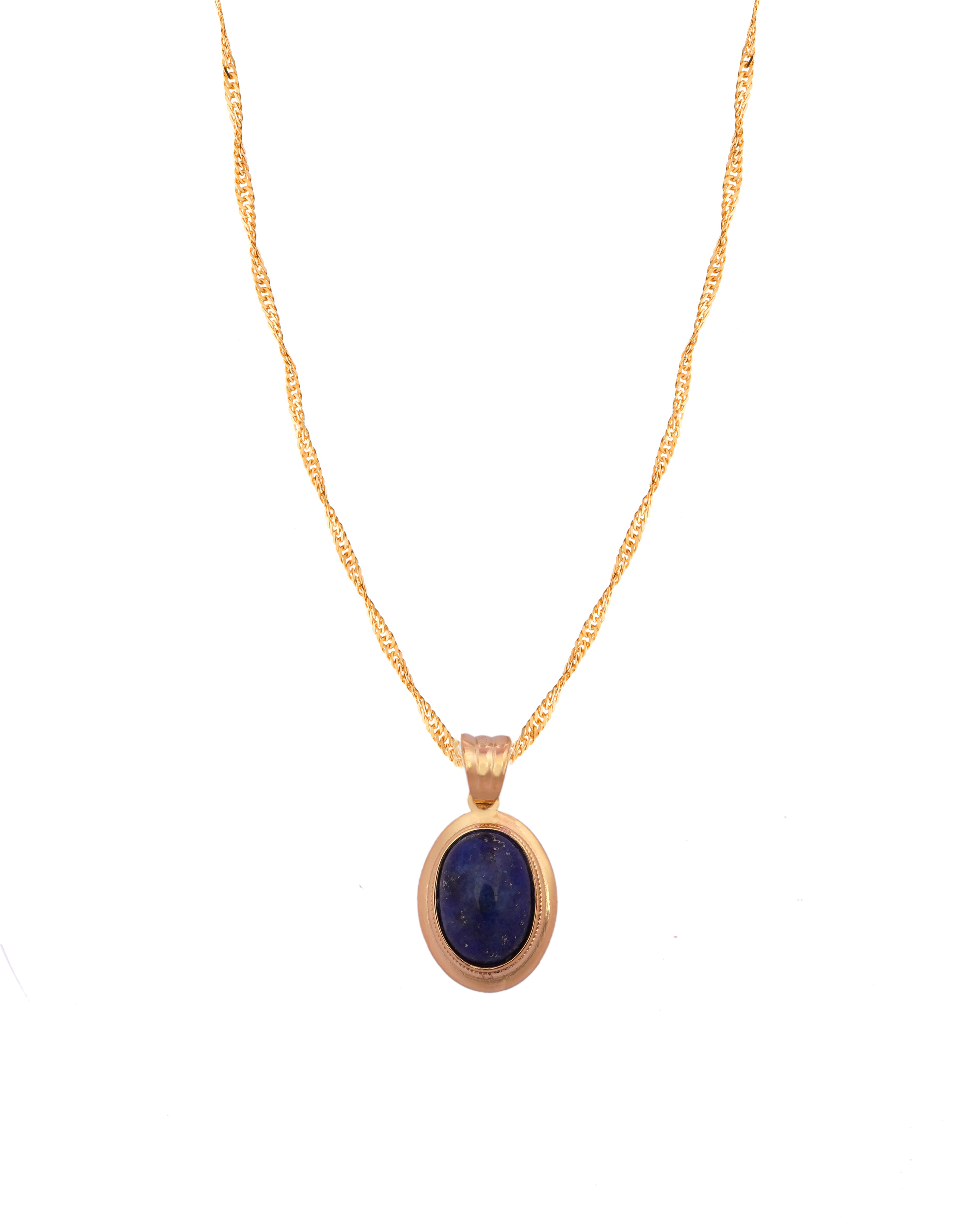925 Silver Natural Lapis Lazuli Stone Necklace - Leona Jewelry