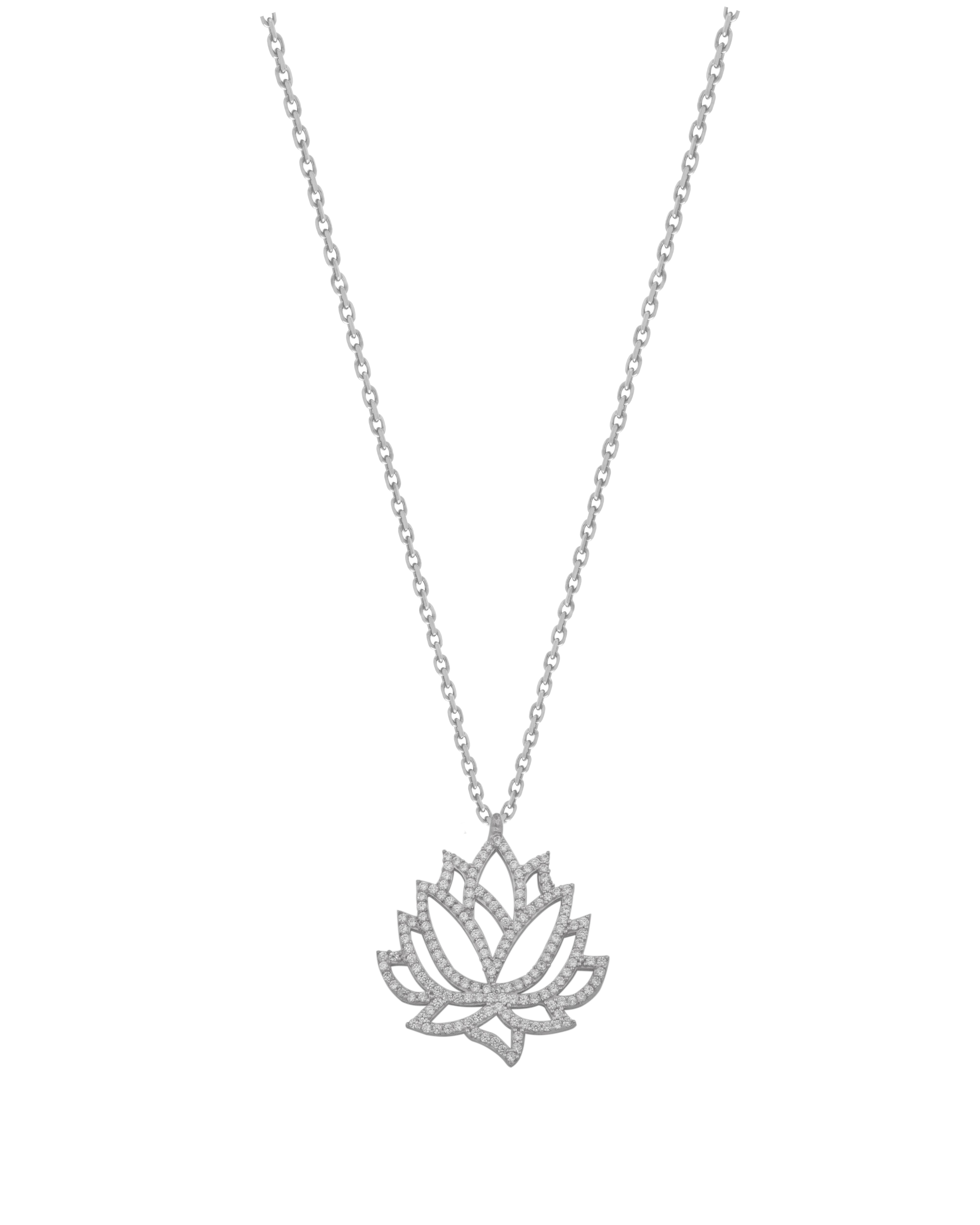 925 Silver Lotus Necklace - Leona Jewelry