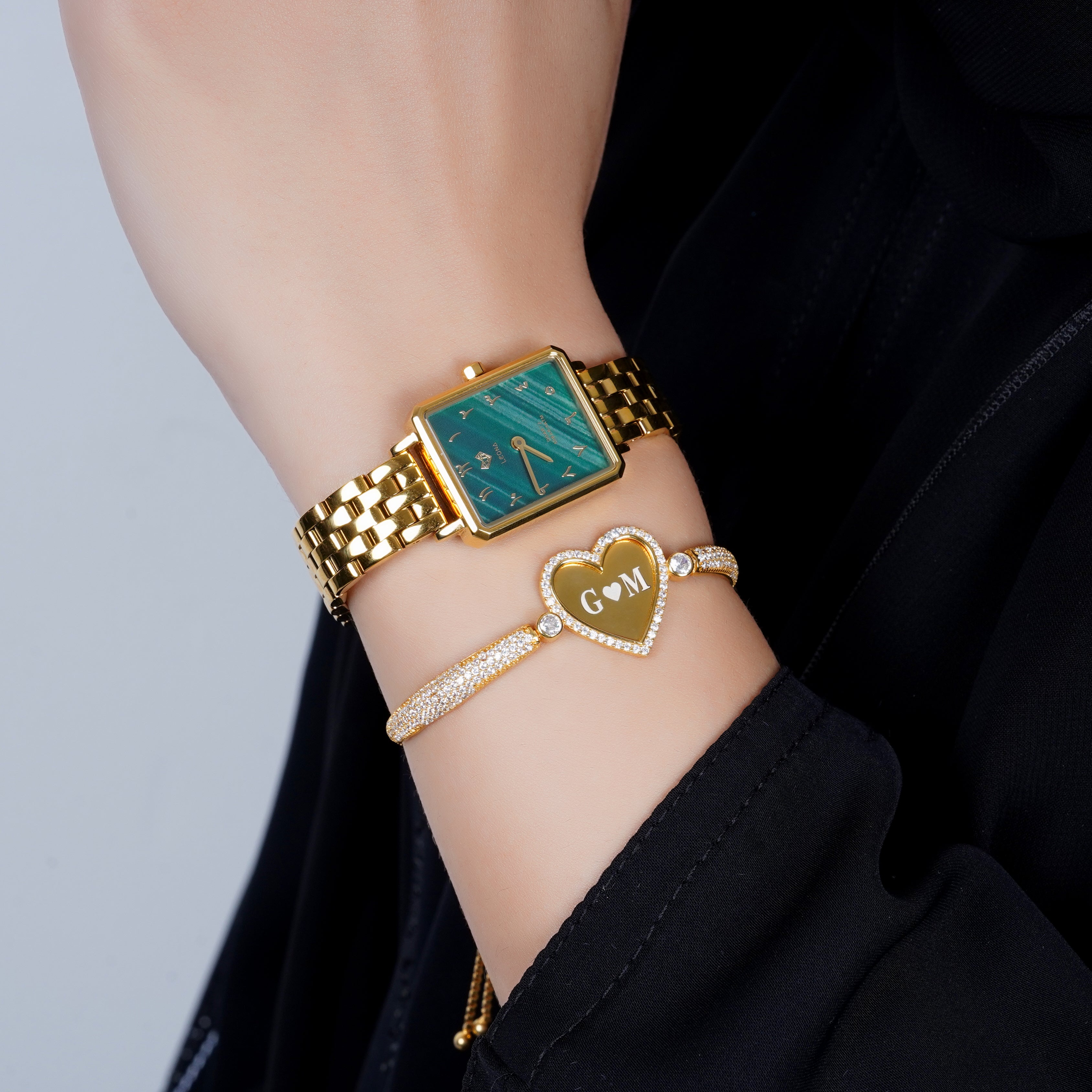 925 Silver Personalized Custom Heart Name Bracelet - Leona Jewelry