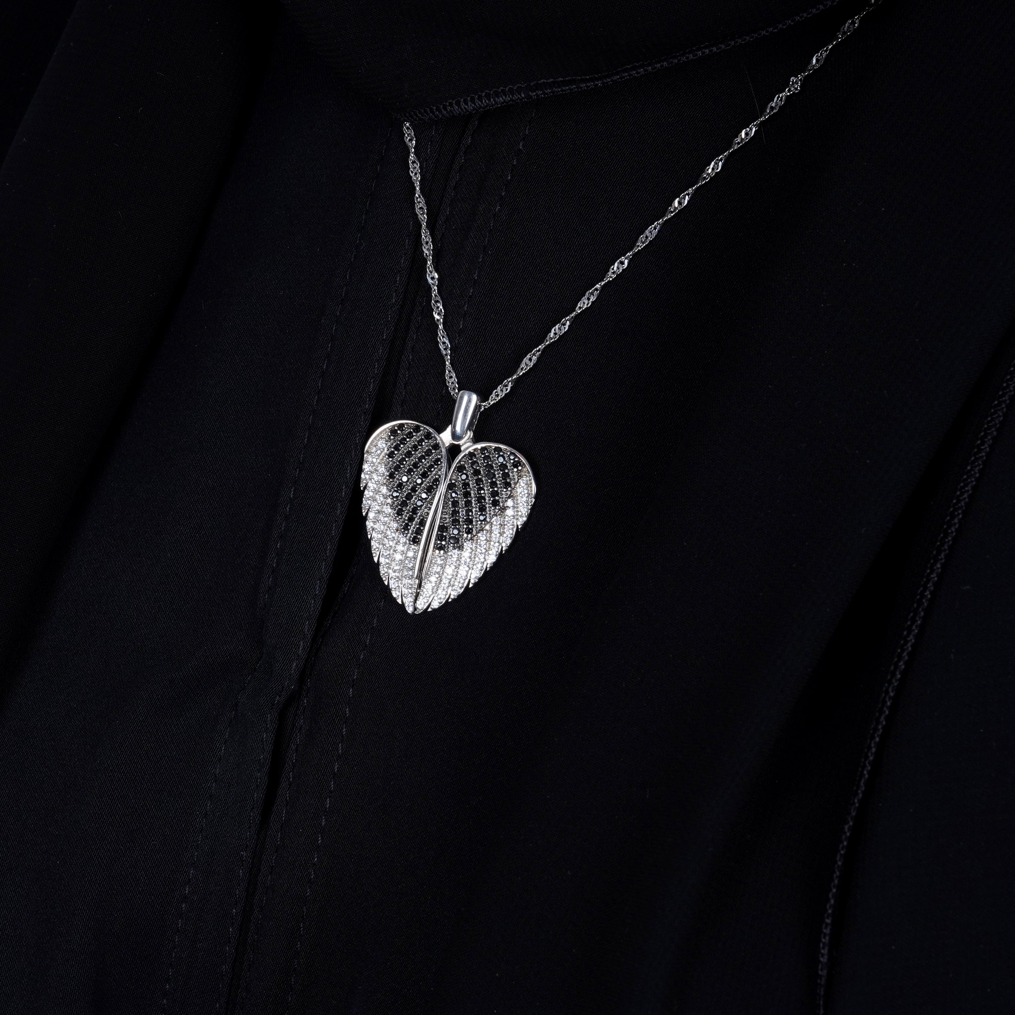 925 Silver Personalized Custom Big Angel Wings Name Necklace - Leona Jewelry