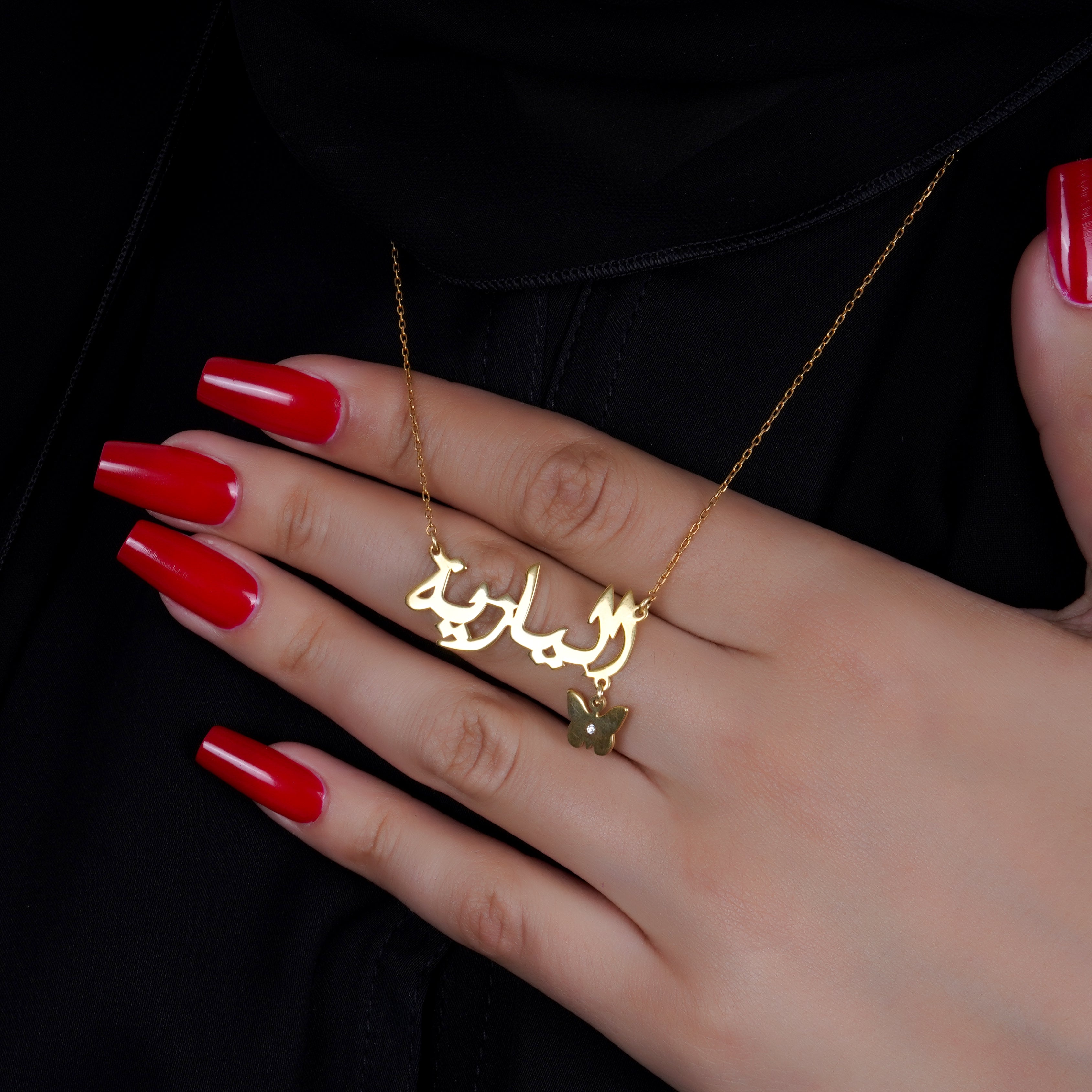 925 Silver Personalized Custom Handmade Name Butterfly Necklace - Leona Jewelry