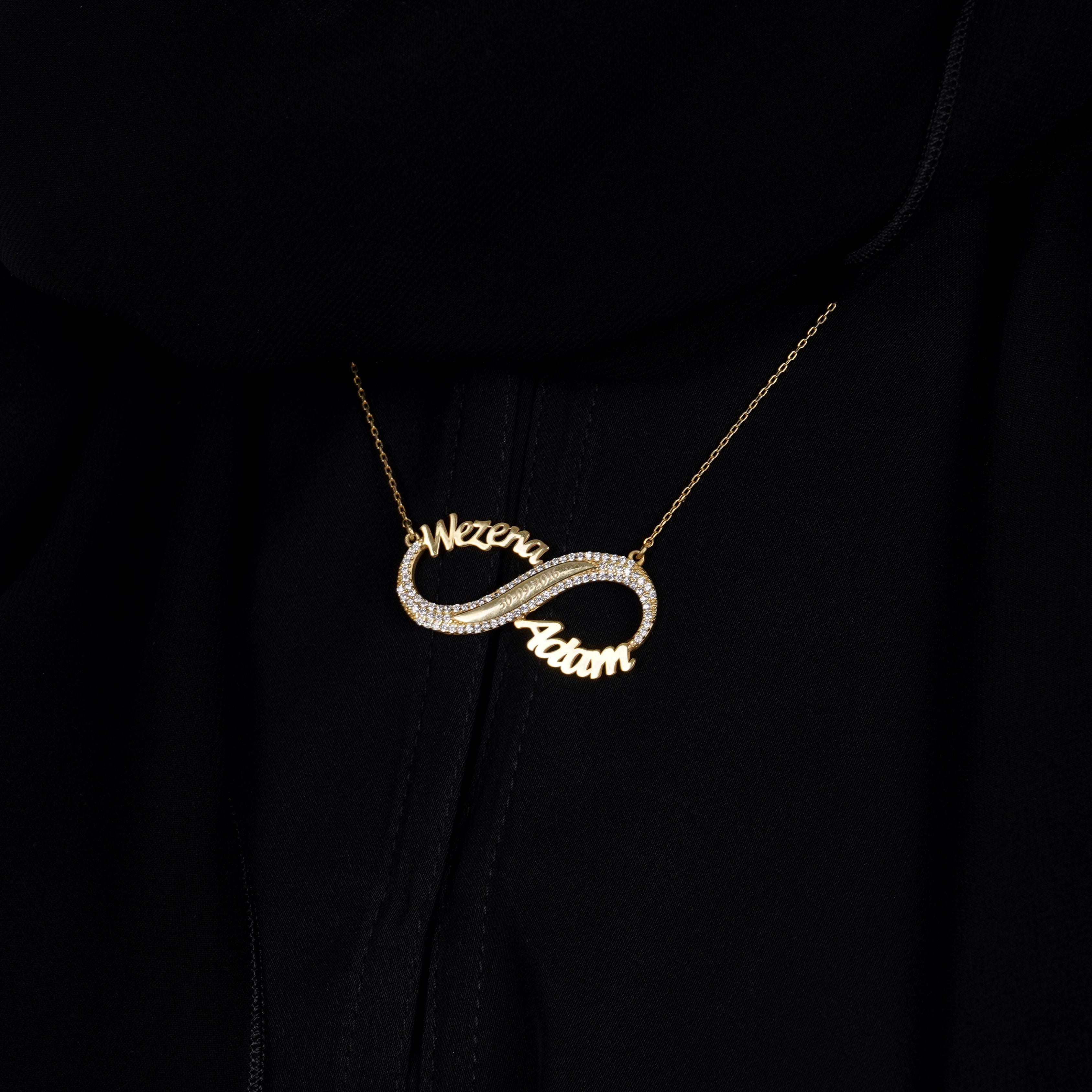 925 Silver Personalized Custom Infinity Couple Names Necklace - Leona Jewelry