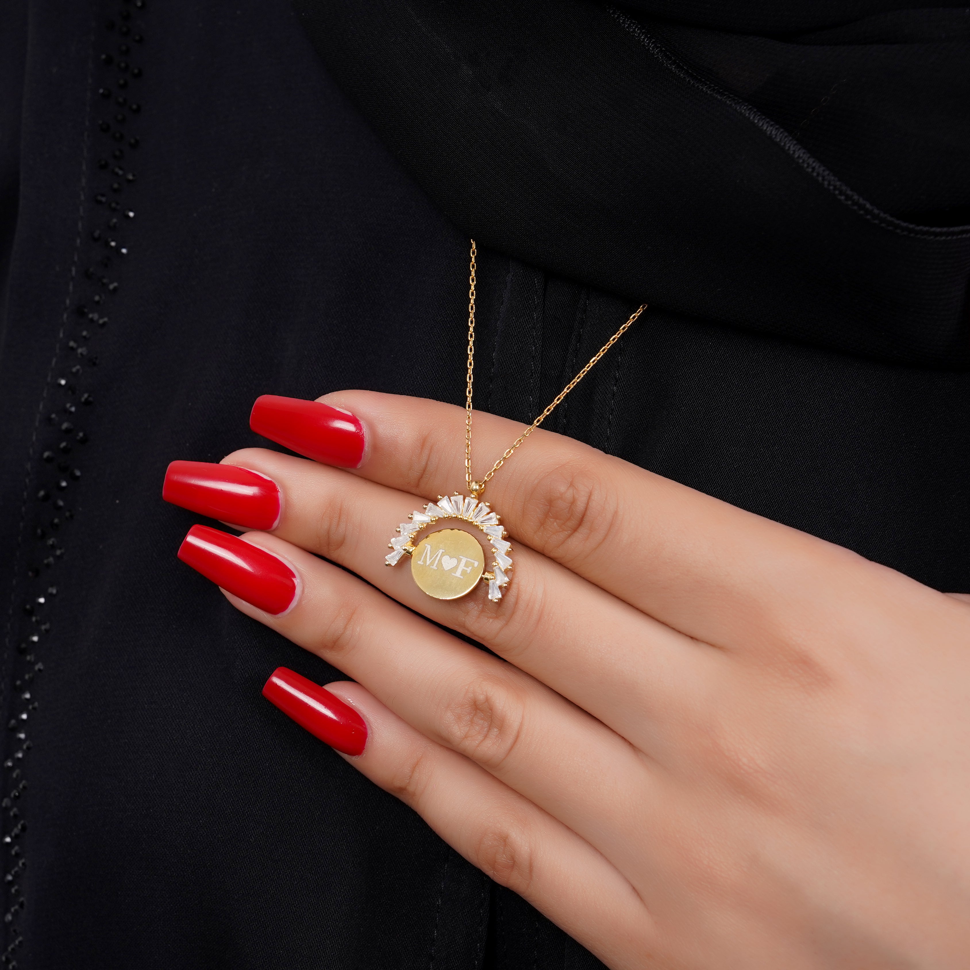 925 Silver Personalized Custom Rotating Coin Name Necklace - Leona Jewelry