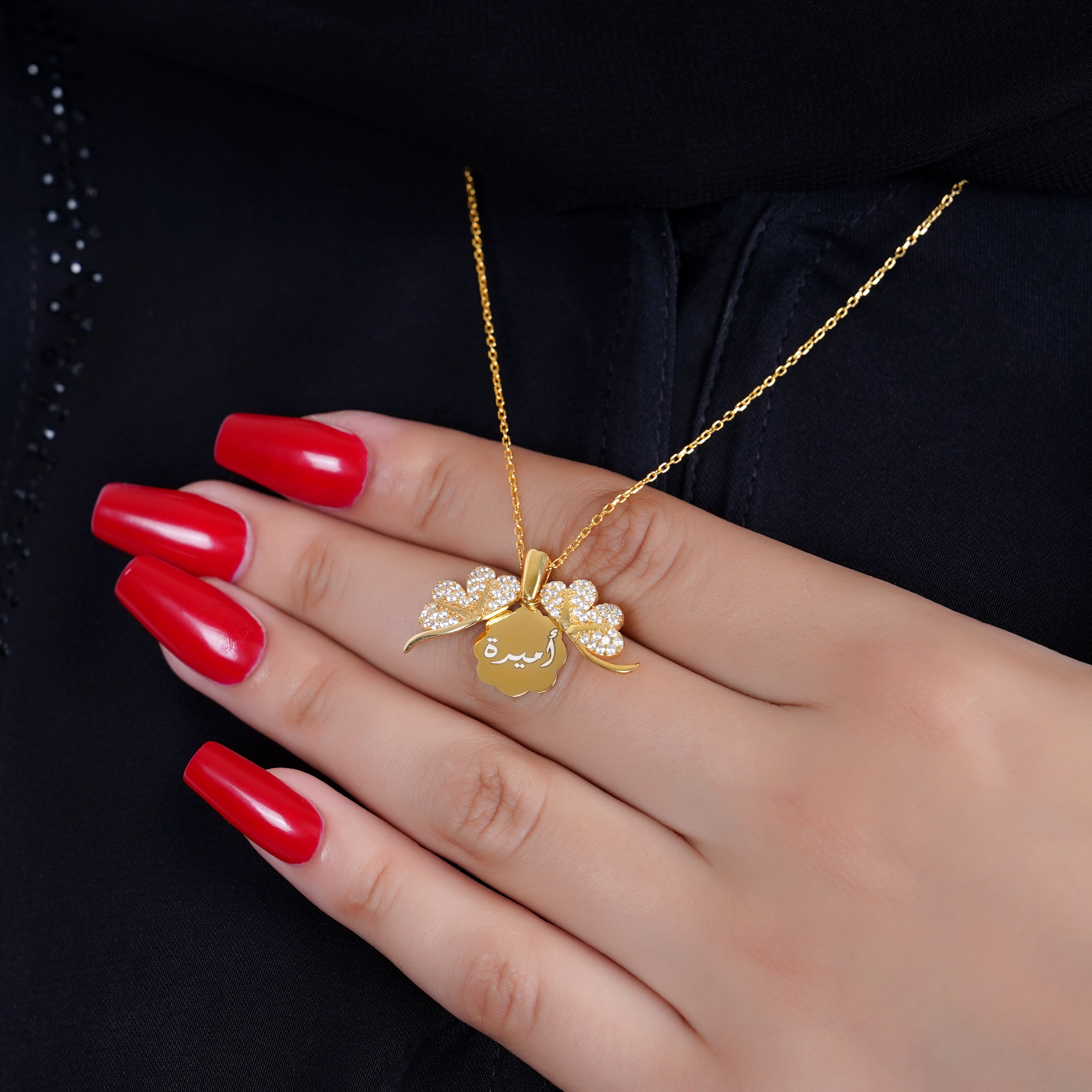 925 Silver Personalized Custom Clover Name Necklace - Leona Jewelry