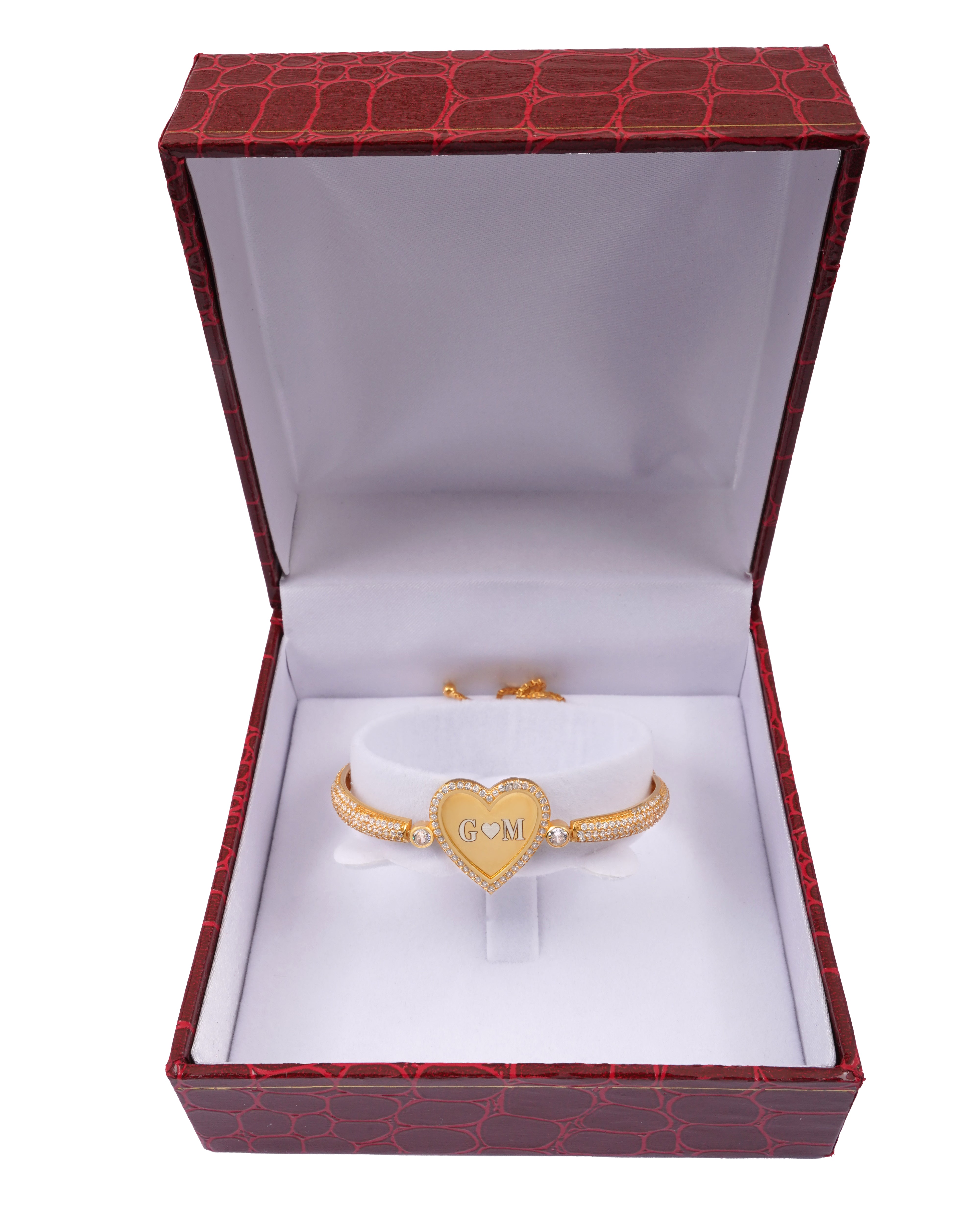 925 Silver Personalized Custom Heart Name Bracelet - Leona Jewelry