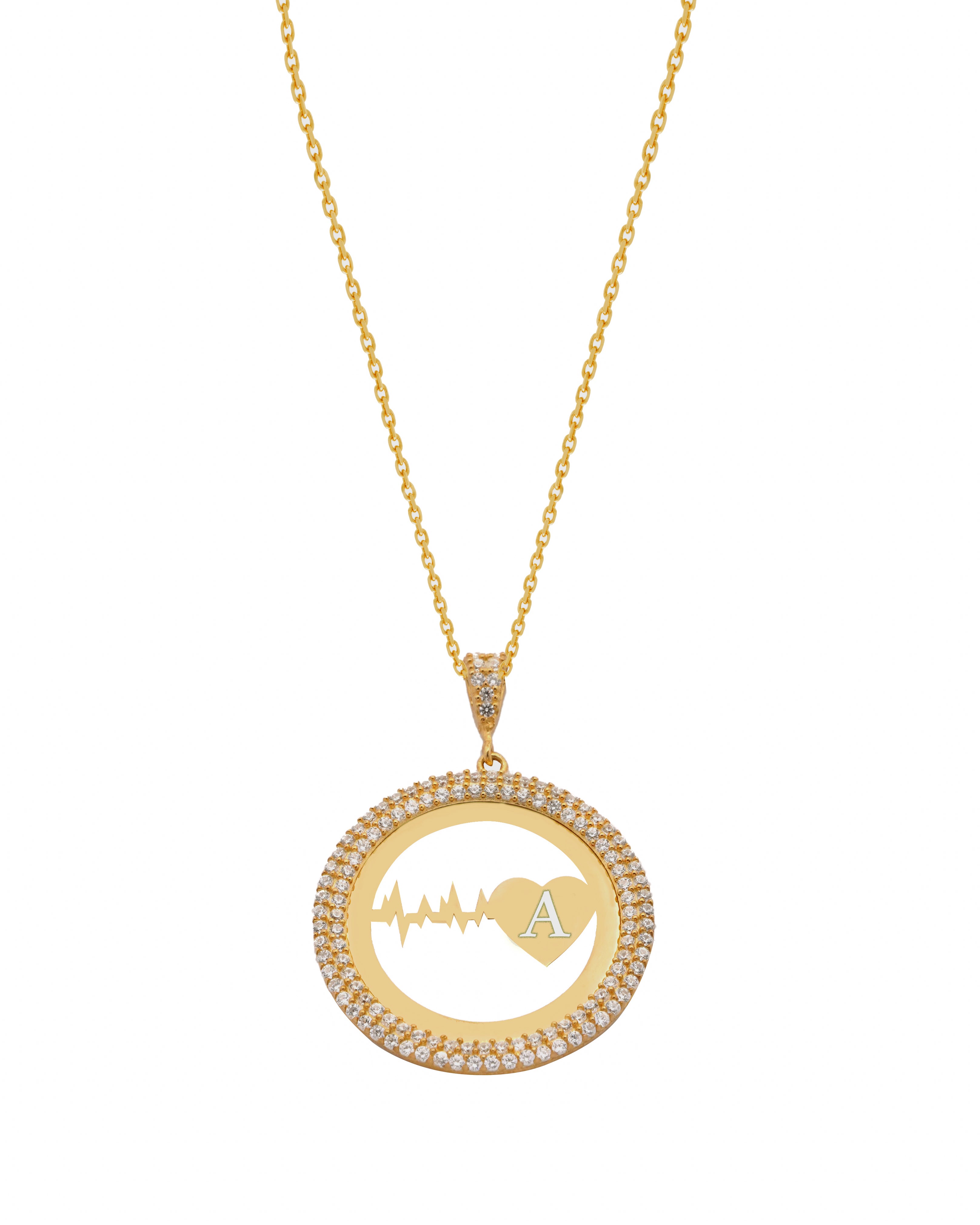 925 Silver Personalized Custom Heartbeat Necklace - Leona Jewelry