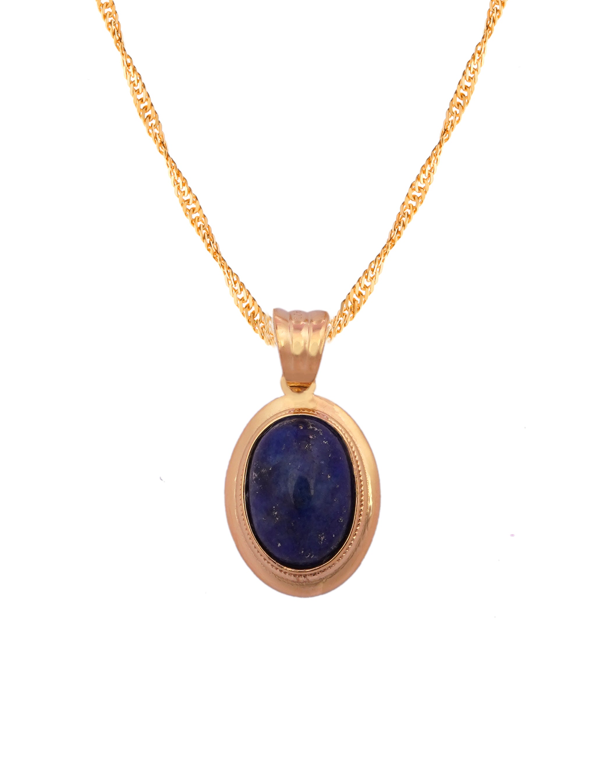 925 Silver Natural Lapis Lazuli Stone Necklace - Leona Jewelry