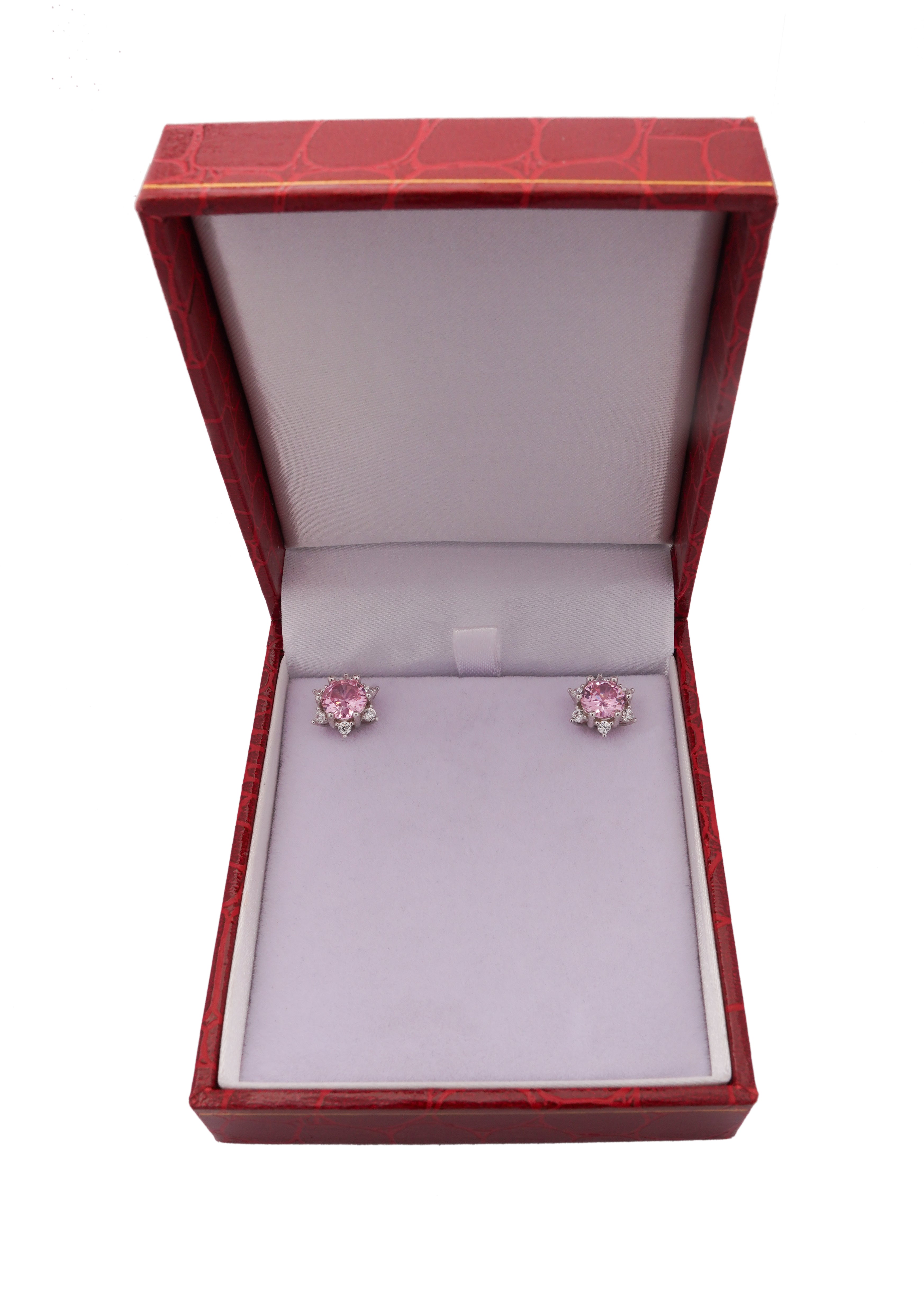 925 Silver Pink Star Earrings - Leona Jewelry