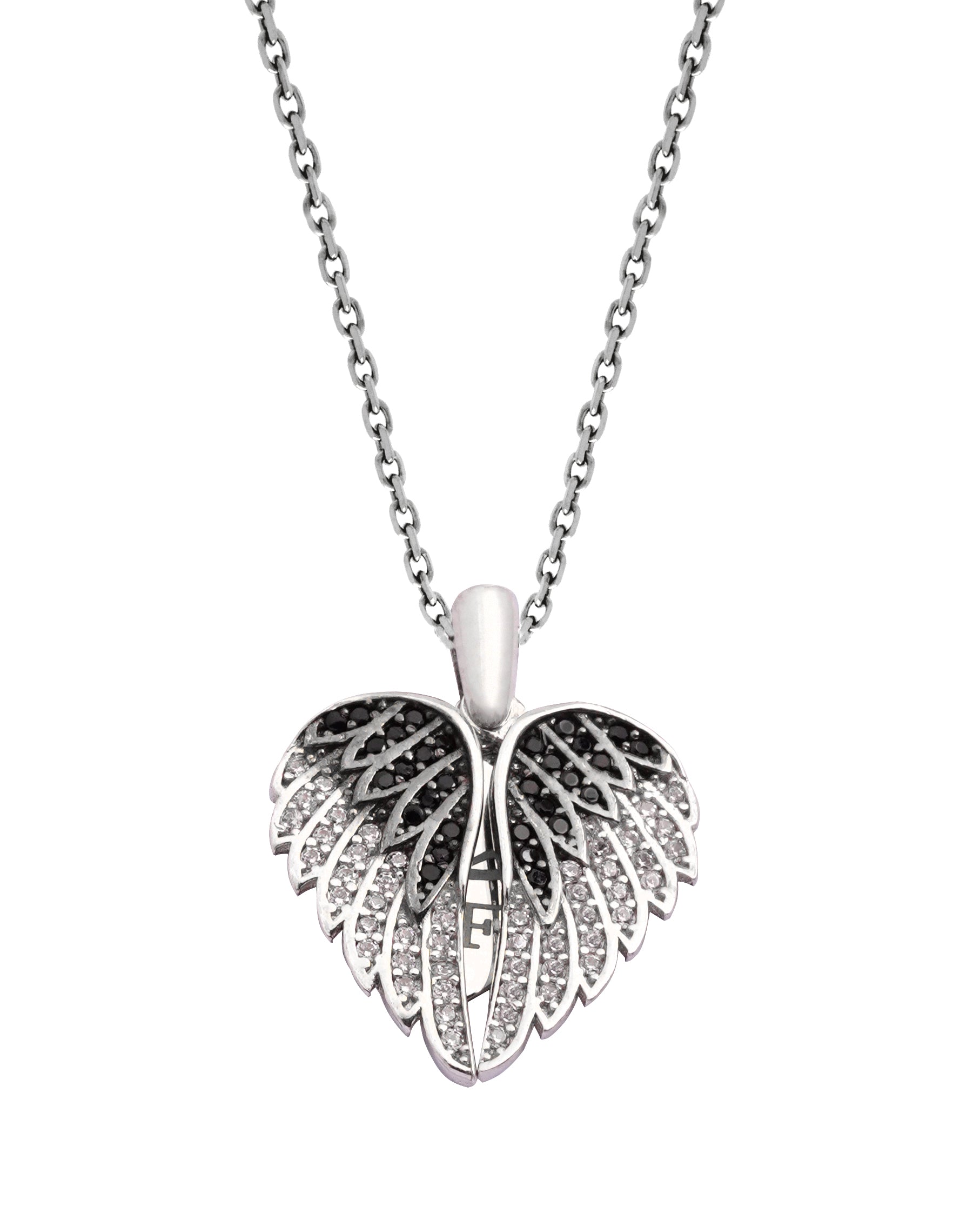 925 Silver Personalized Custom Angel Wings Name Necklace (Silver) - Leona Jewelry