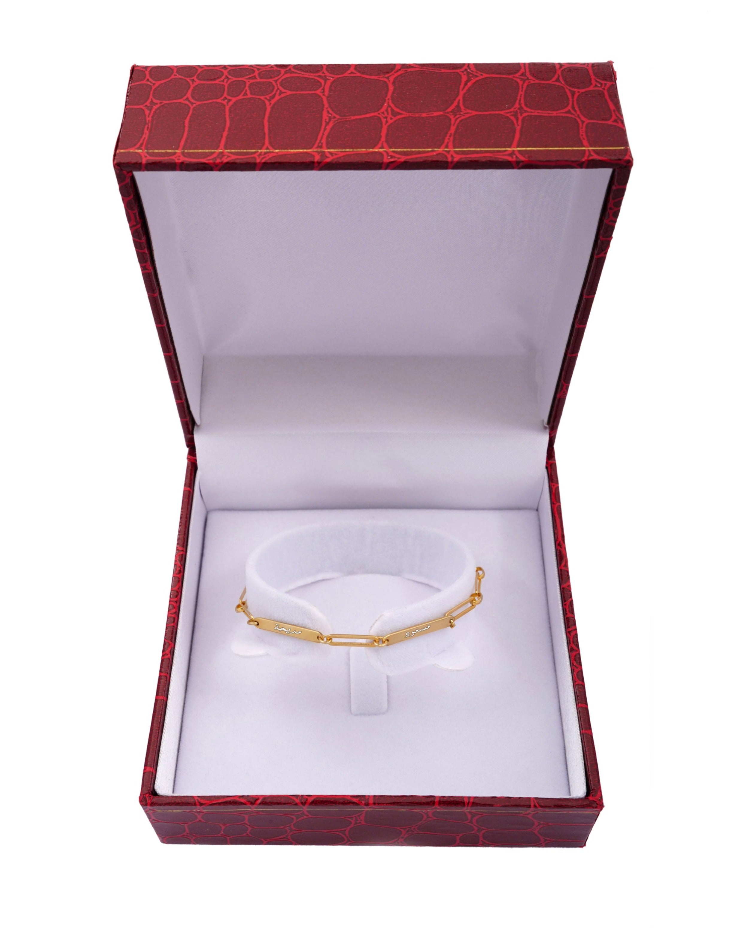 925 Silver Personalized Custom Engraving Paperclip Bracelet - Leona Jewelry