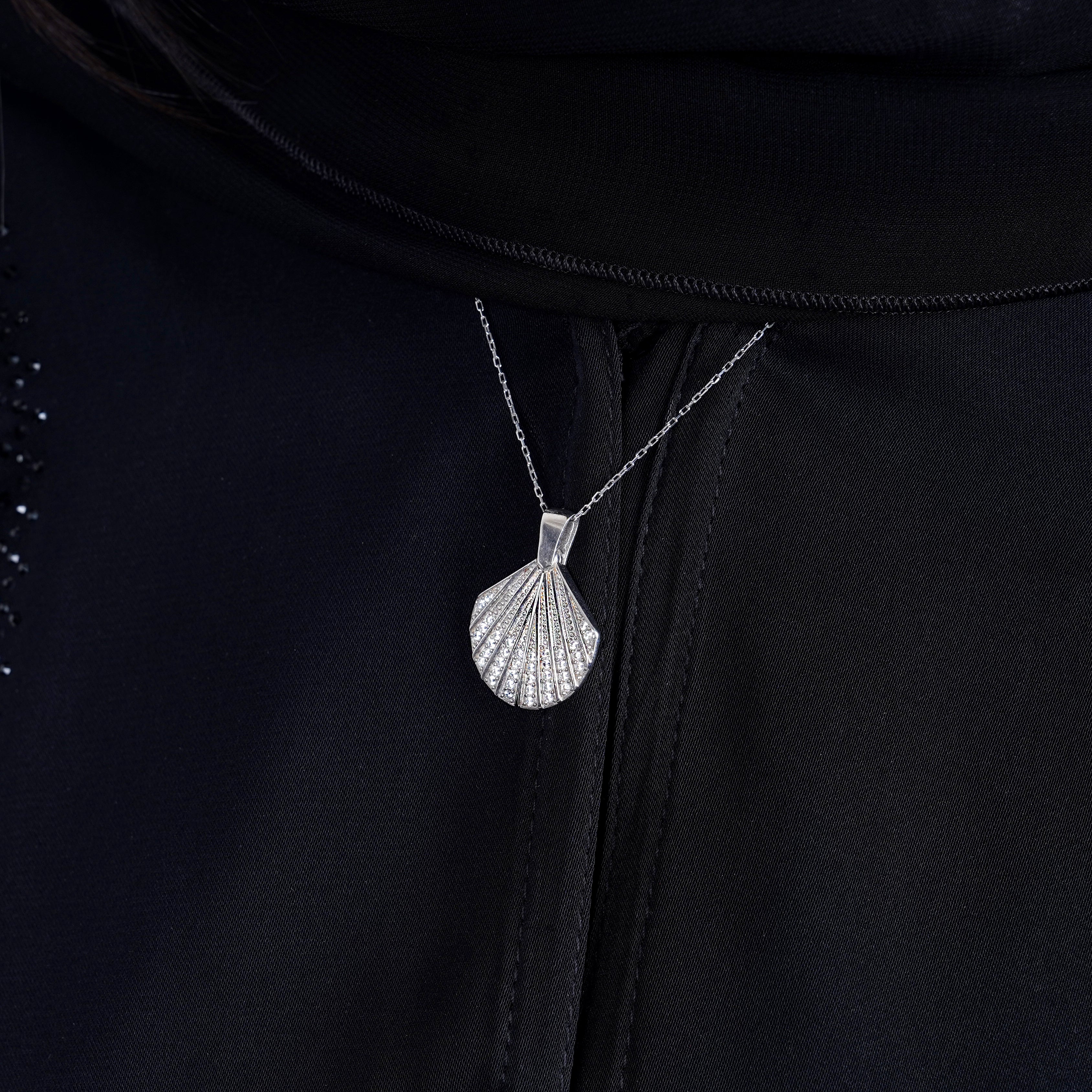 925 Silver Personalized Custom Shell Name Necklace (Silver) - Leona Jewelry