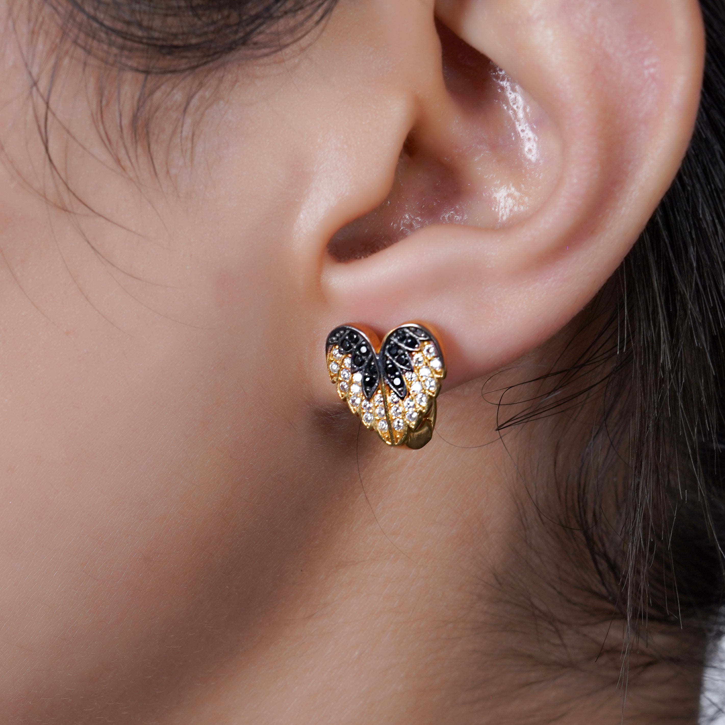 925 Silver Love Angel Wings Earrings - Leona Jewelry