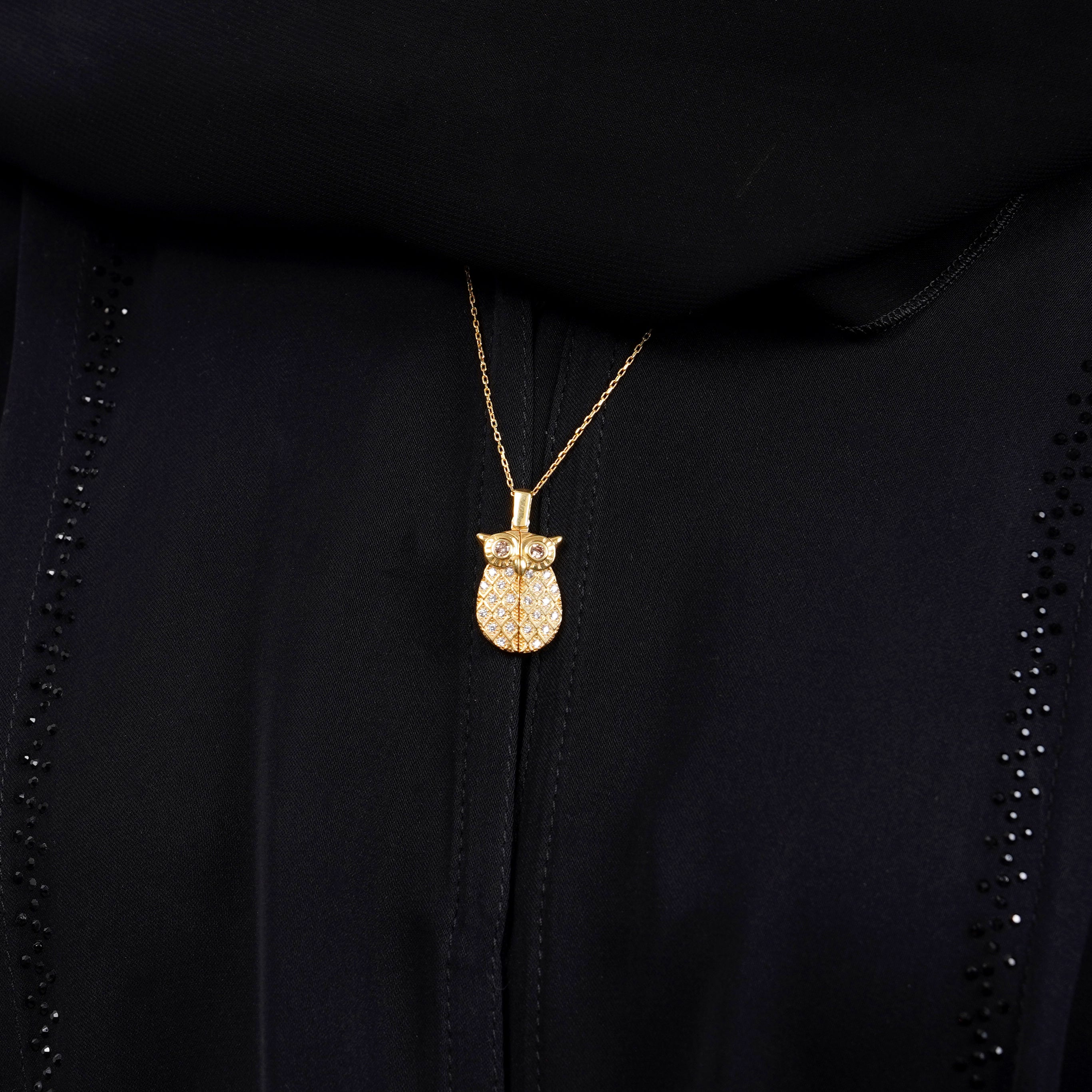 925 Silver Personalized Custom Owl Name Necklace - Leona Jewelry