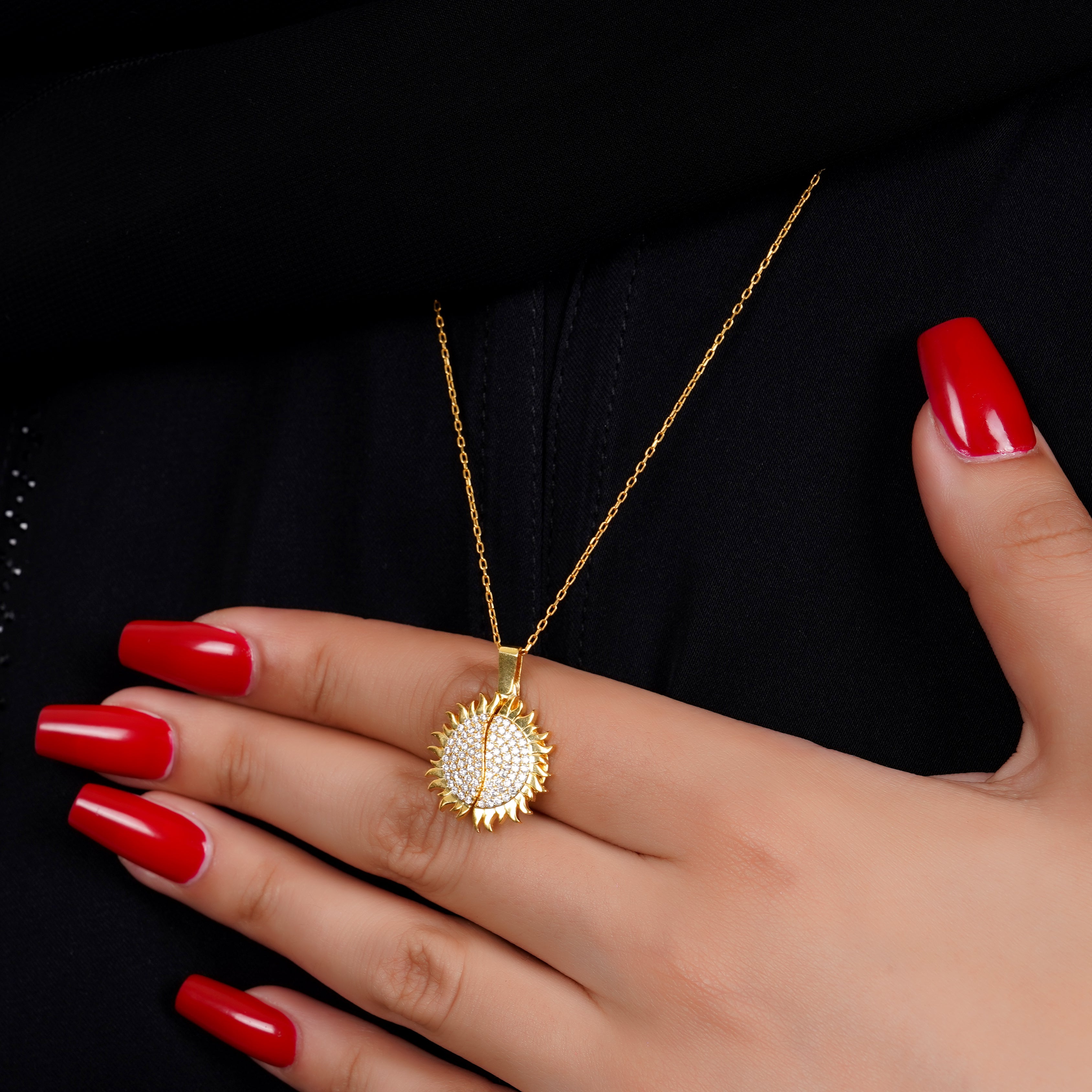 925 Silver Personalized Custom Sun Name Necklace - Leona Jewelry