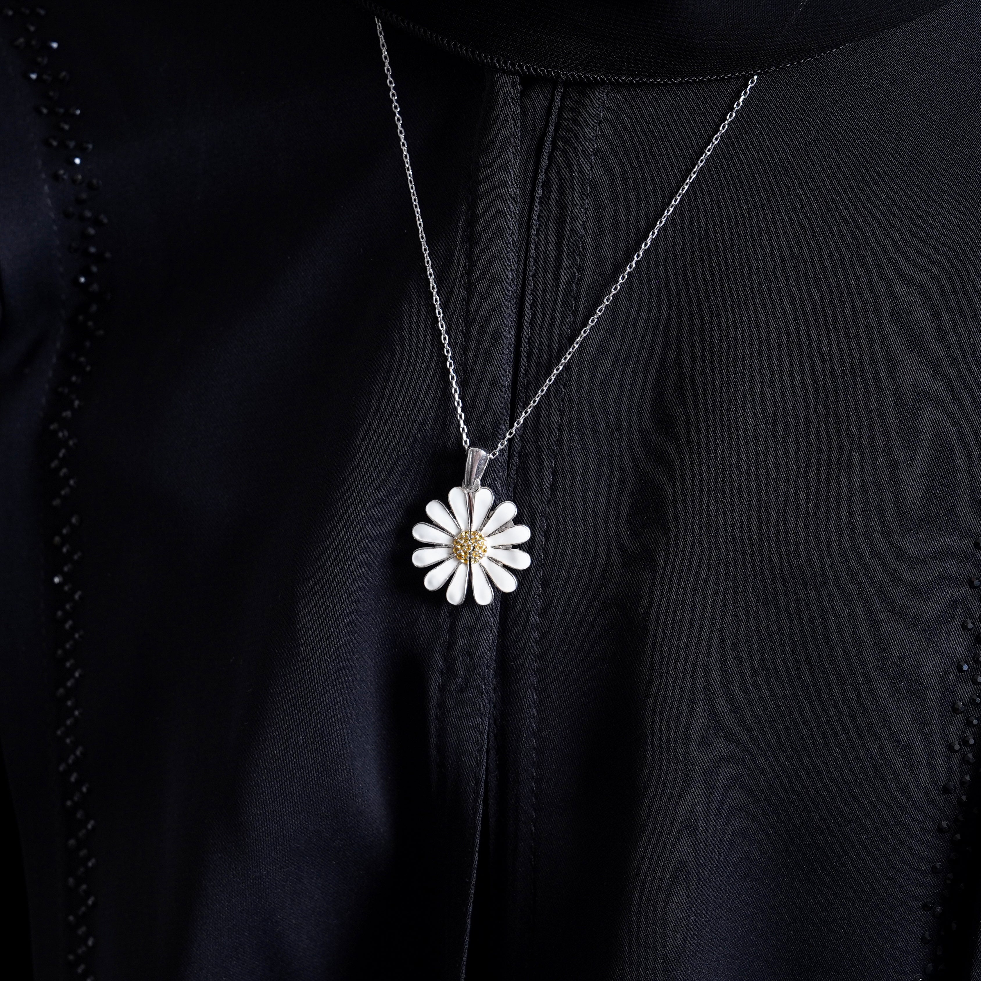 925 Silver Personalized Custom Flower Name Necklace (Silver) - Leona Jewelry