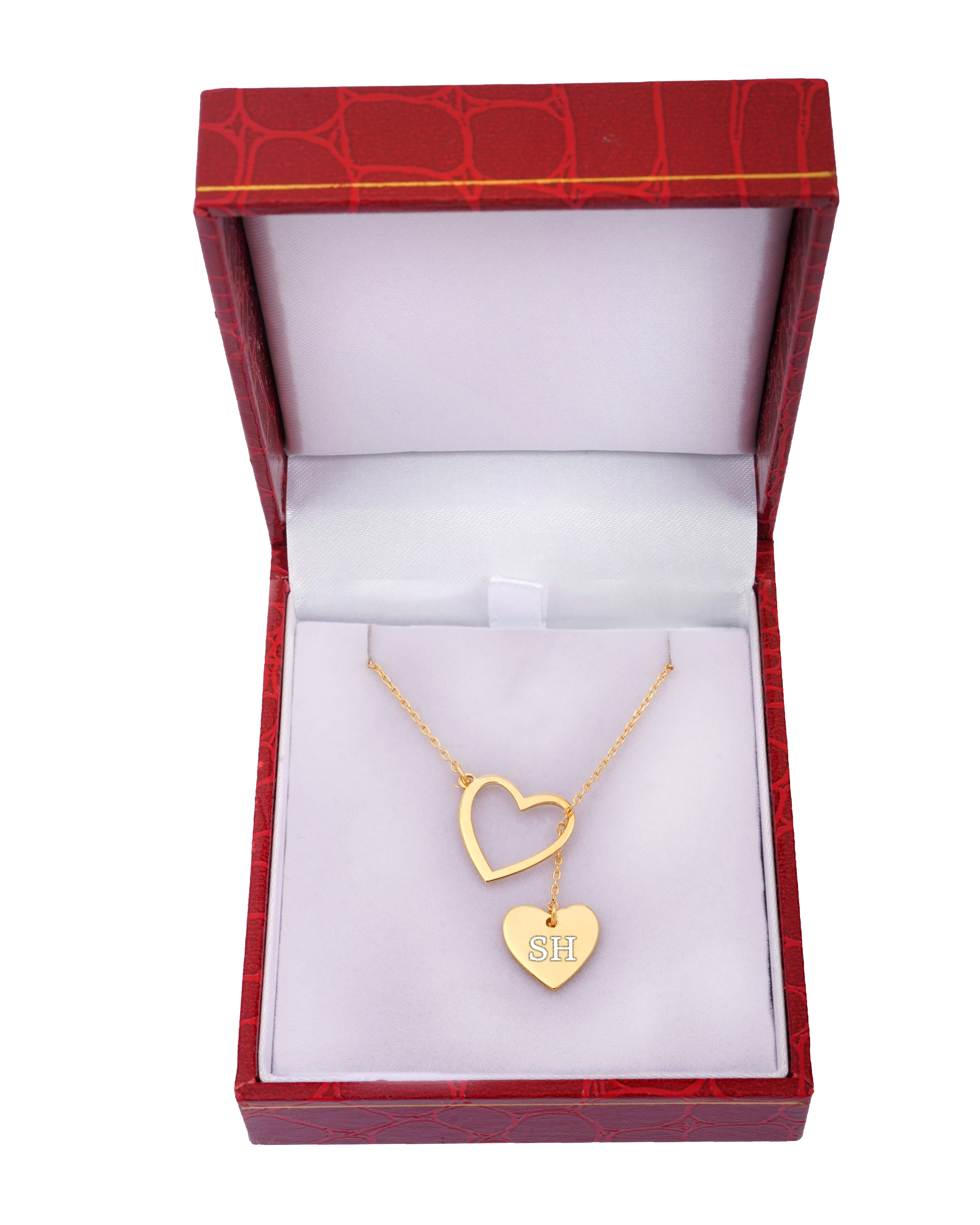 925 Silver Personalized Custom Two Heart Name Necklace - Leona Jewelry