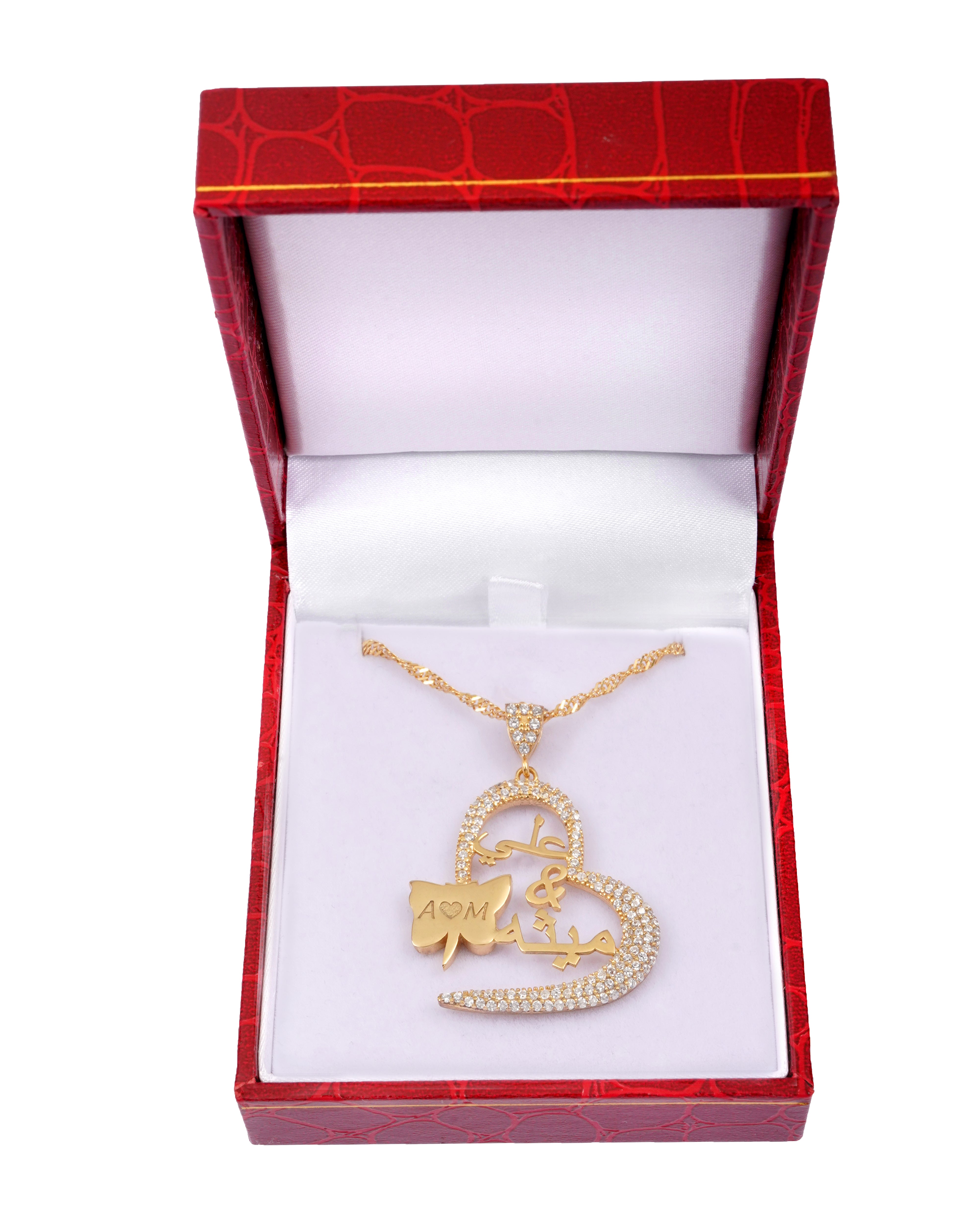 925 Silver Personalized Custom Love Couple Names & Butterfly Necklace - Leona Jewelry