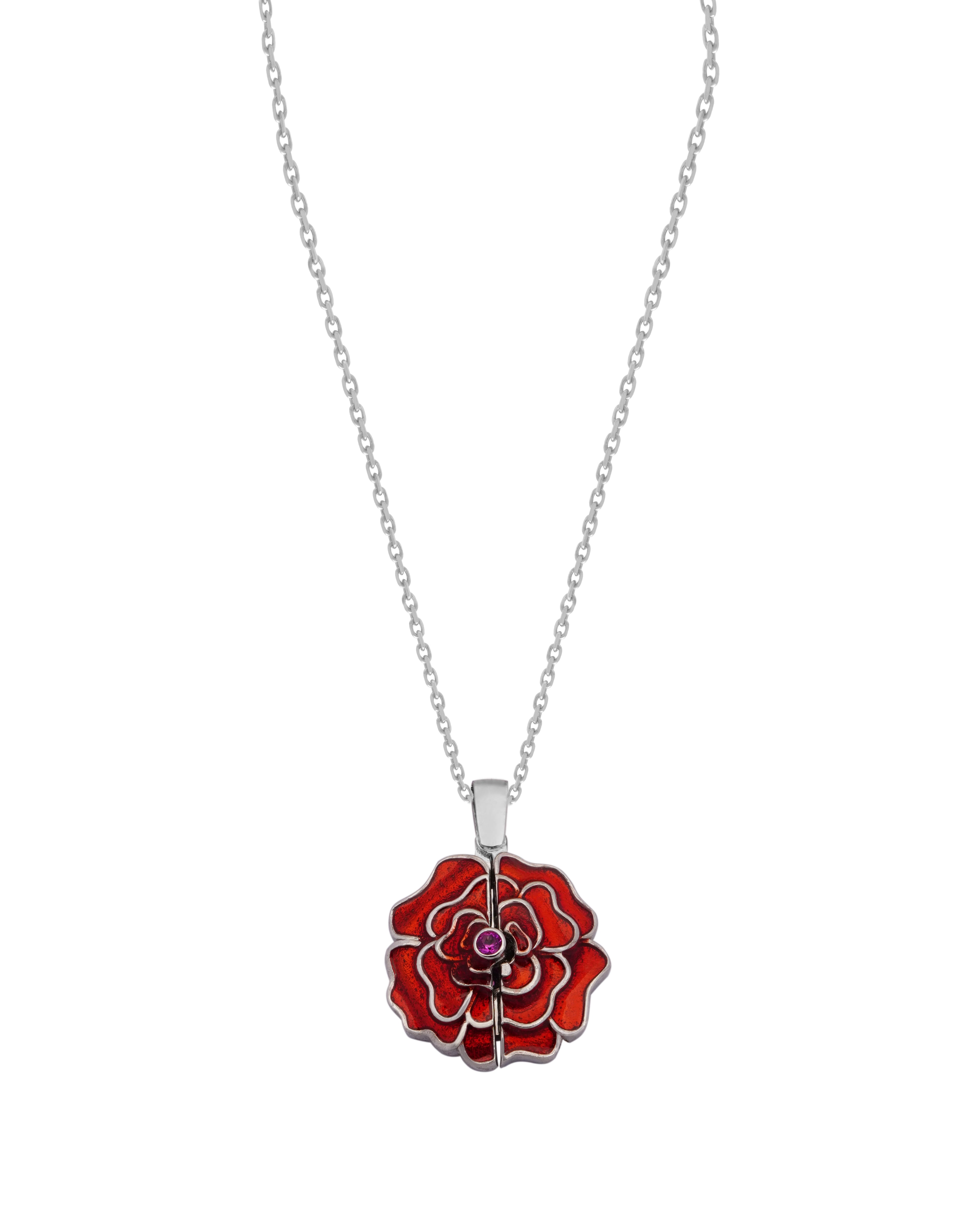 925 Silver Personalized Custom Rose Name Necklace (Silver) - Leona Jewelry