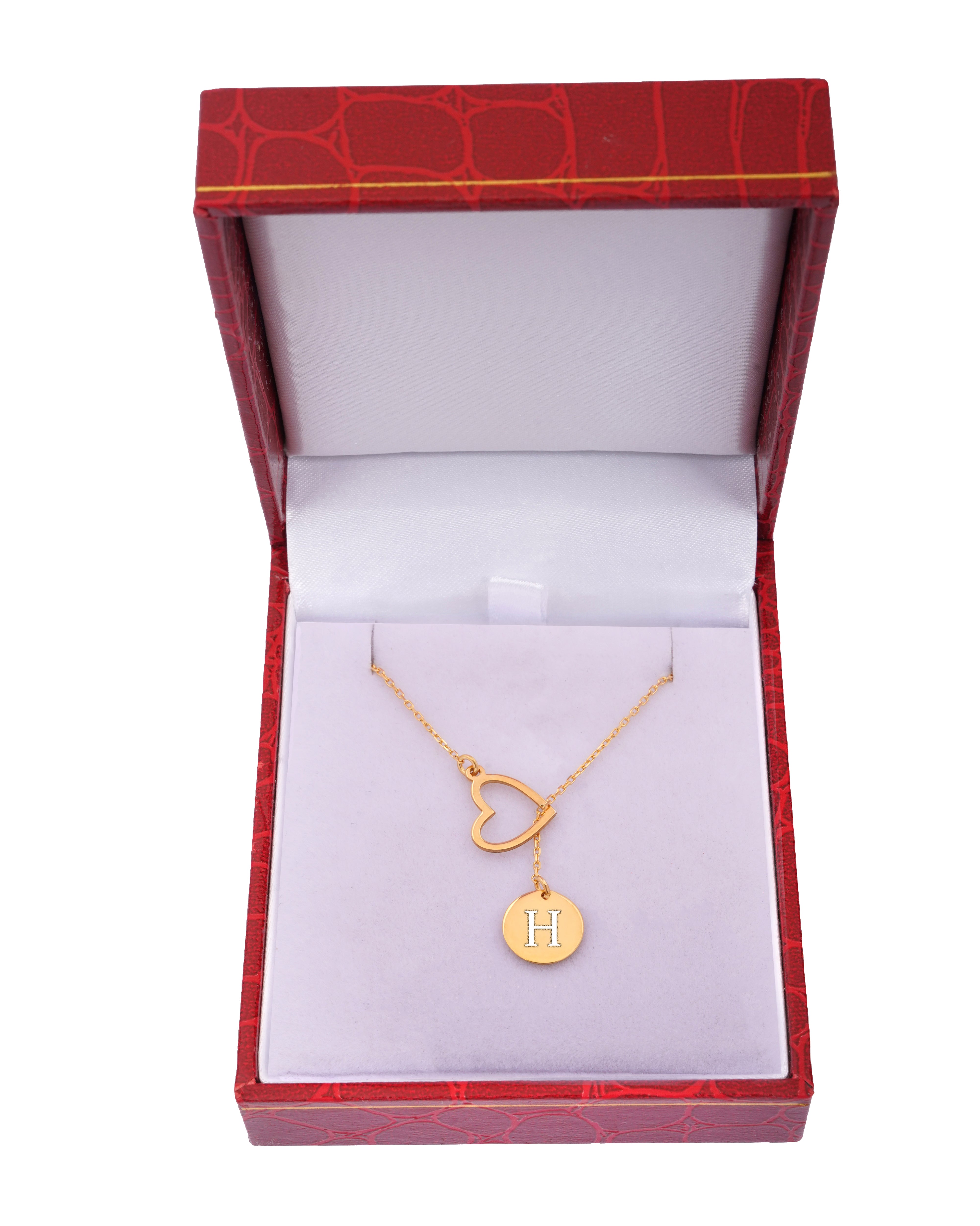 925 Silver Personalized Custom Heart and Circle Name Necklace - Leona Jewelry