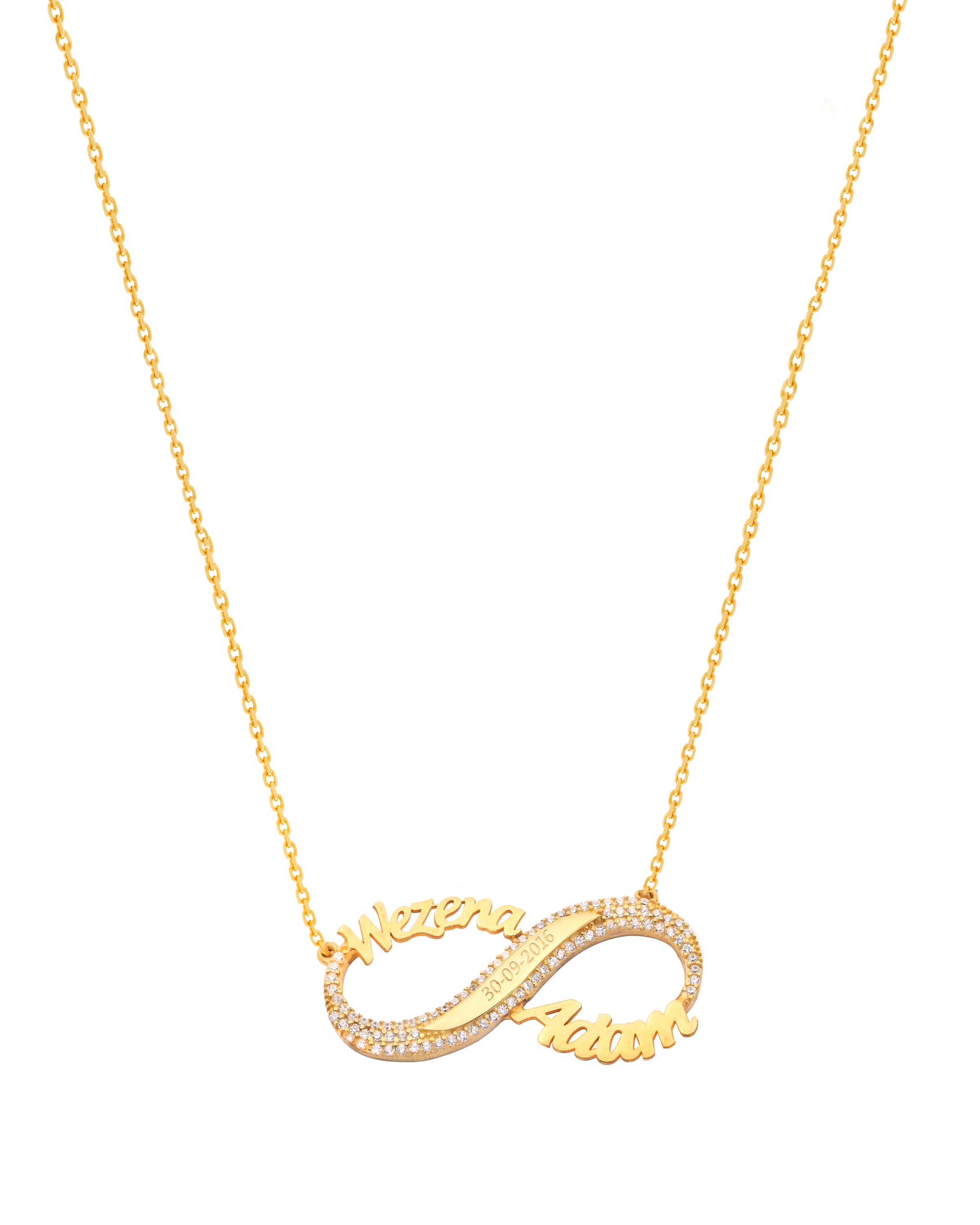 925 Silver Personalized Custom Infinity Couple Names Necklace - Leona Jewelry