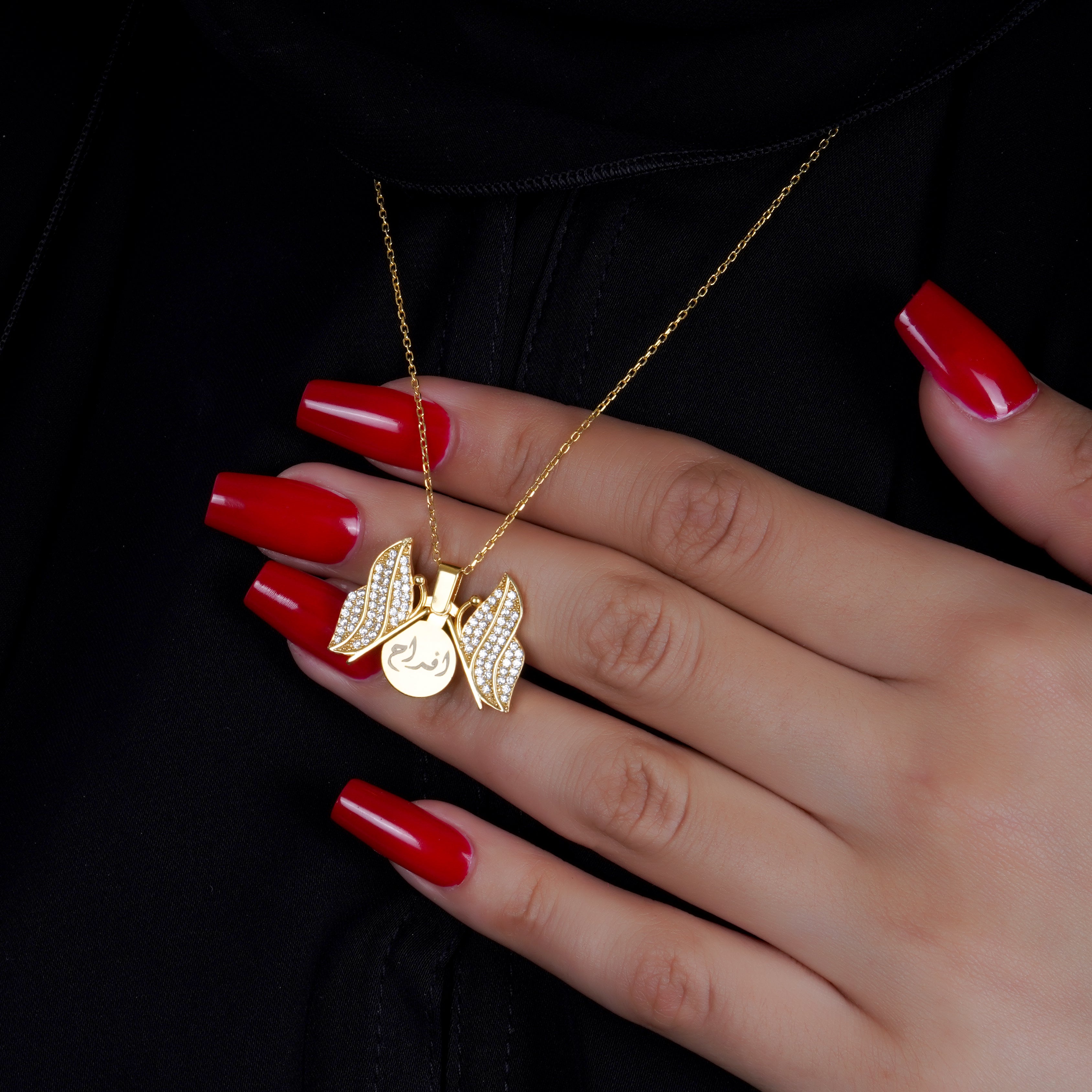 925 Silver Personalized Custom Butterfly Name Necklace - Leona Jewelry