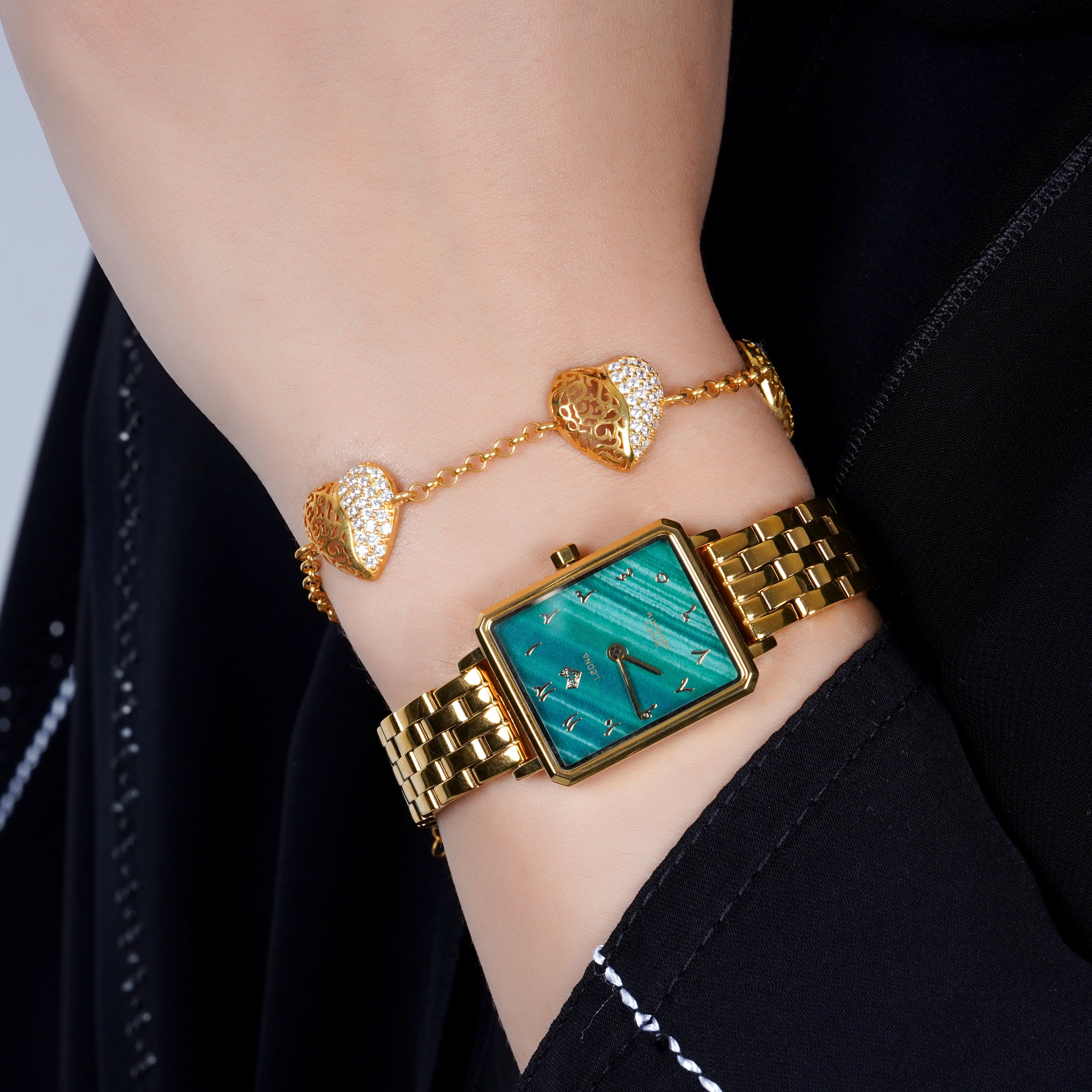 925 Silver Three hearts bracelet - Leona Jewelry