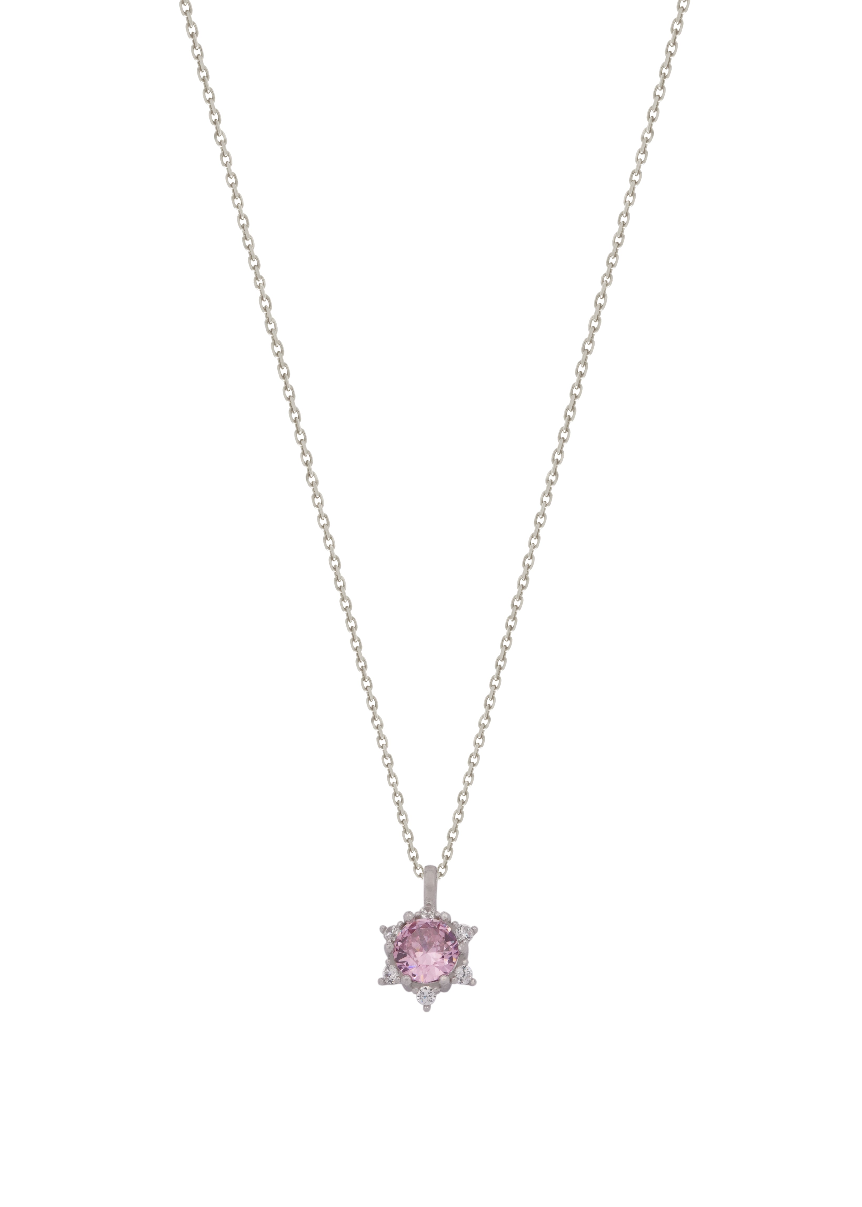 925 Silver Pink Star Jewelry Set (Silver) - Leona Jewelry