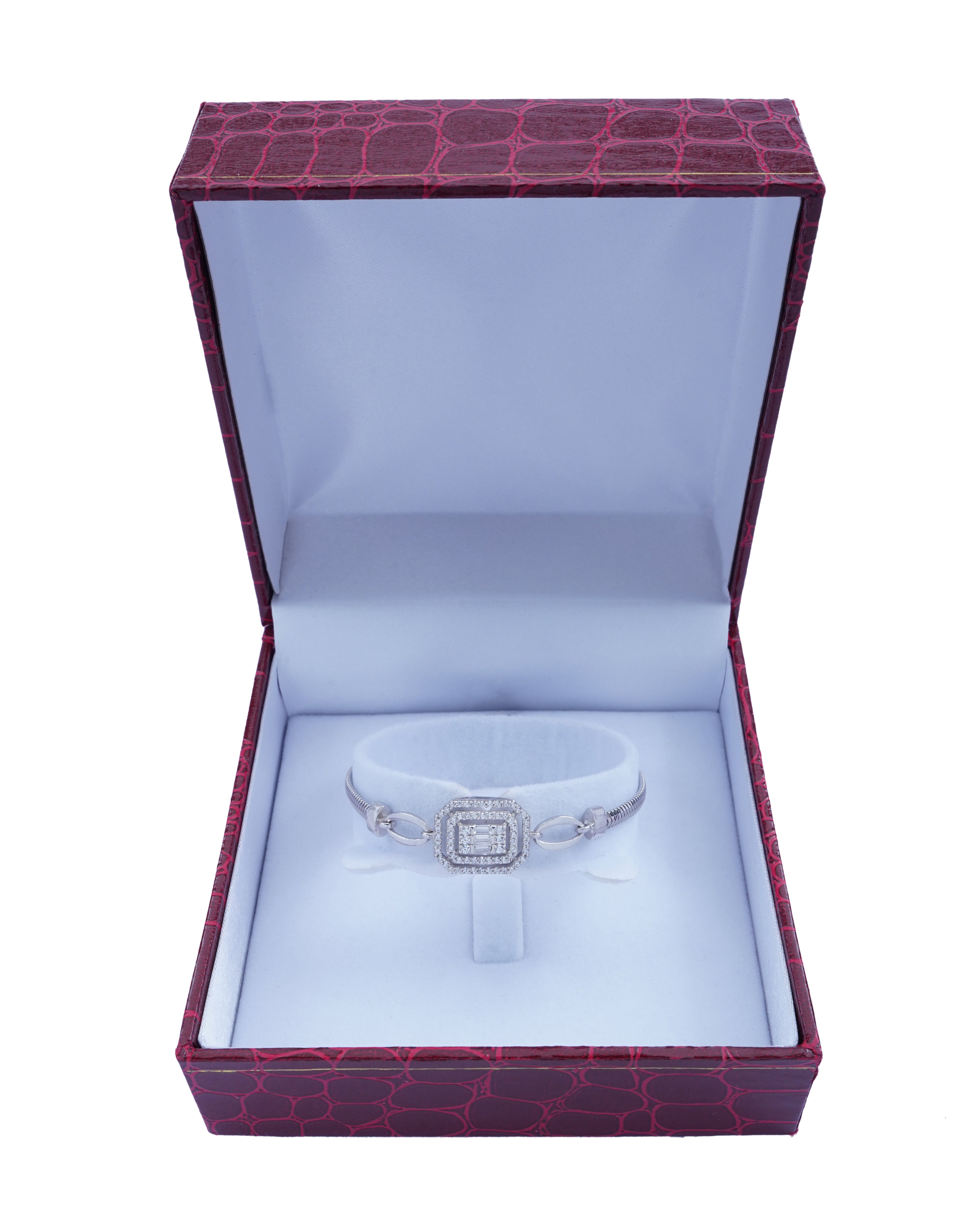 925 Silver Octagon Bracelet (Silver) - Leona Jewelry