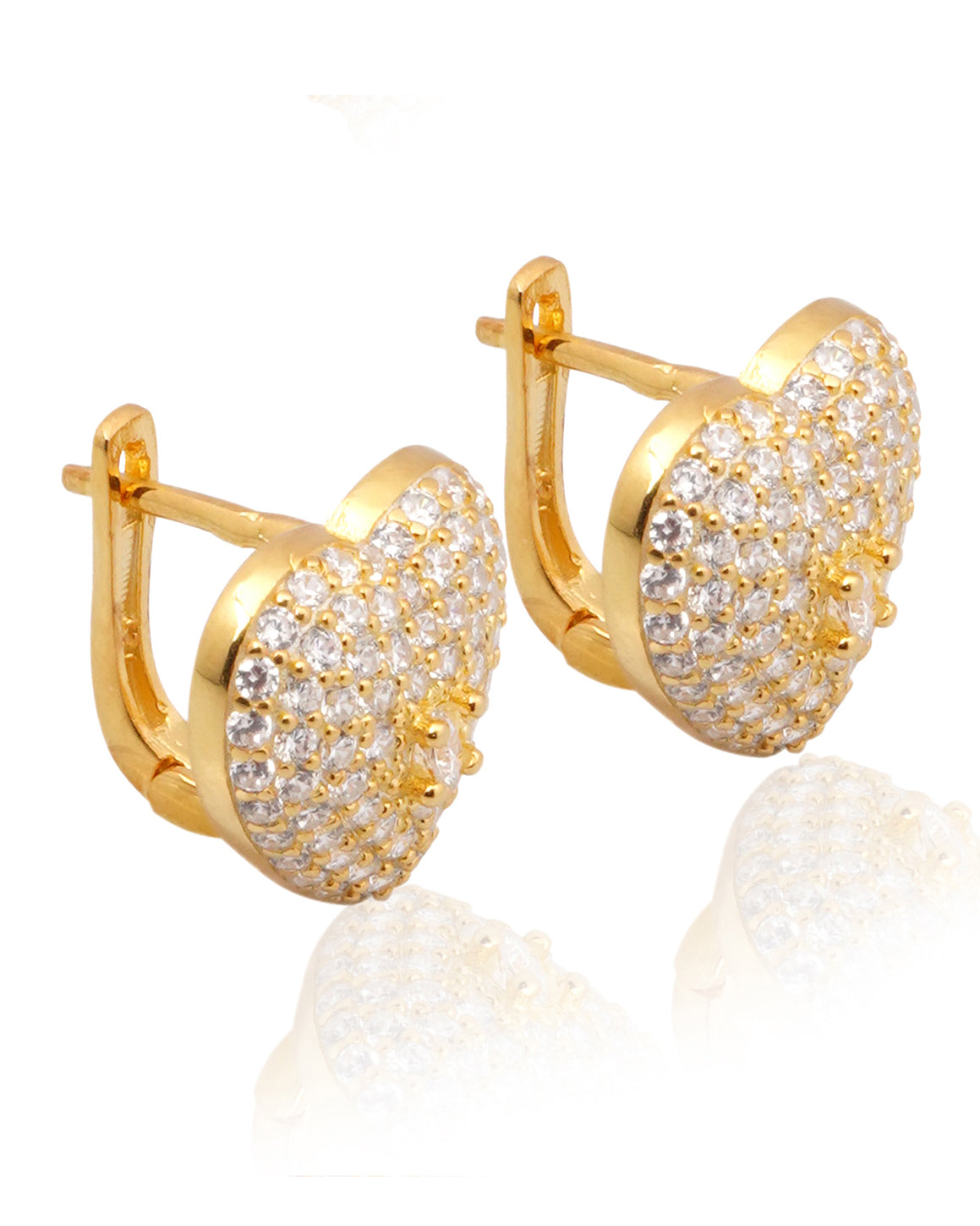 925 Silver Love Heart Earrings - Leona Jewelry