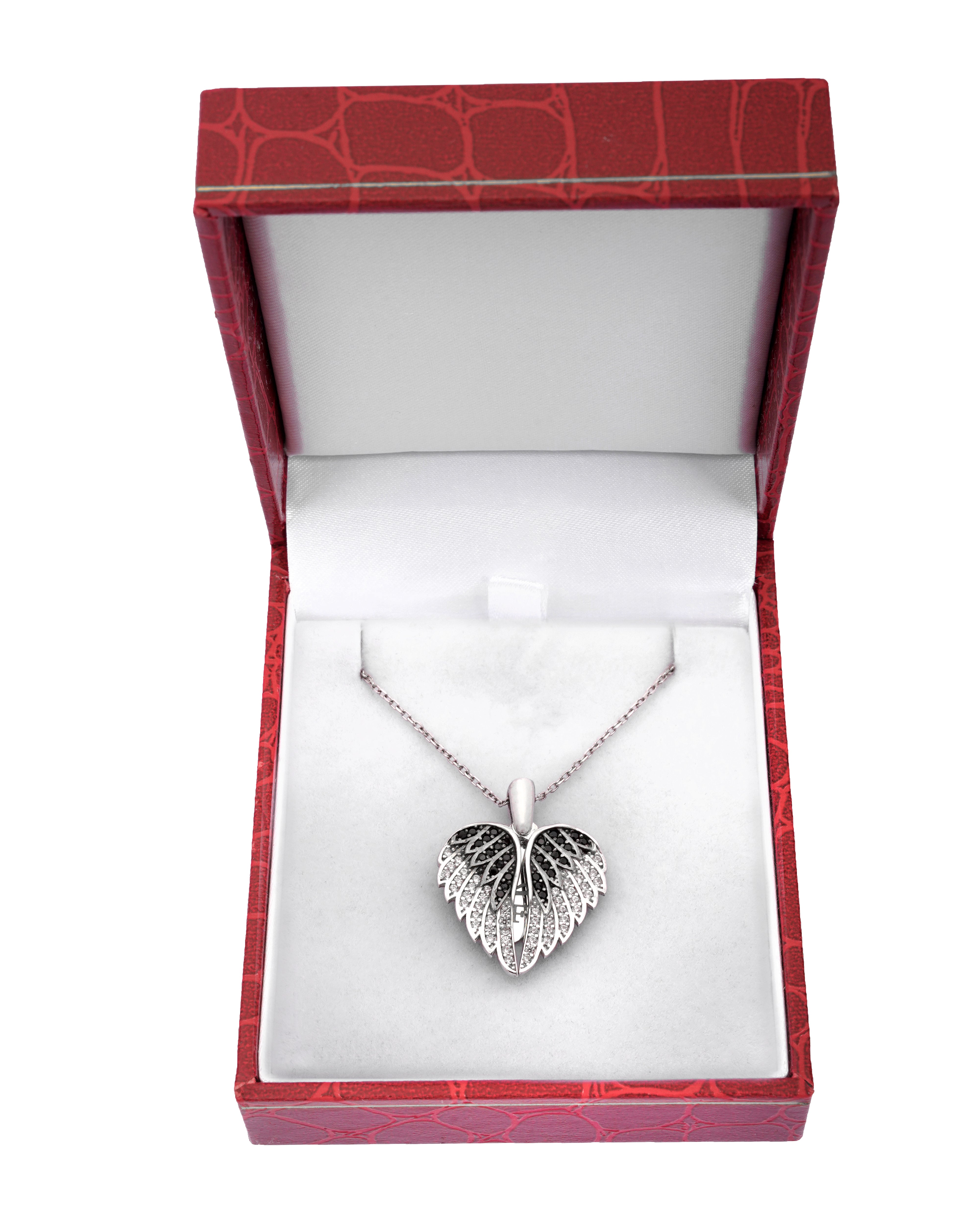 925 Silver Personalized Custom Angel Wings Name Necklace (Silver) - Leona Jewelry