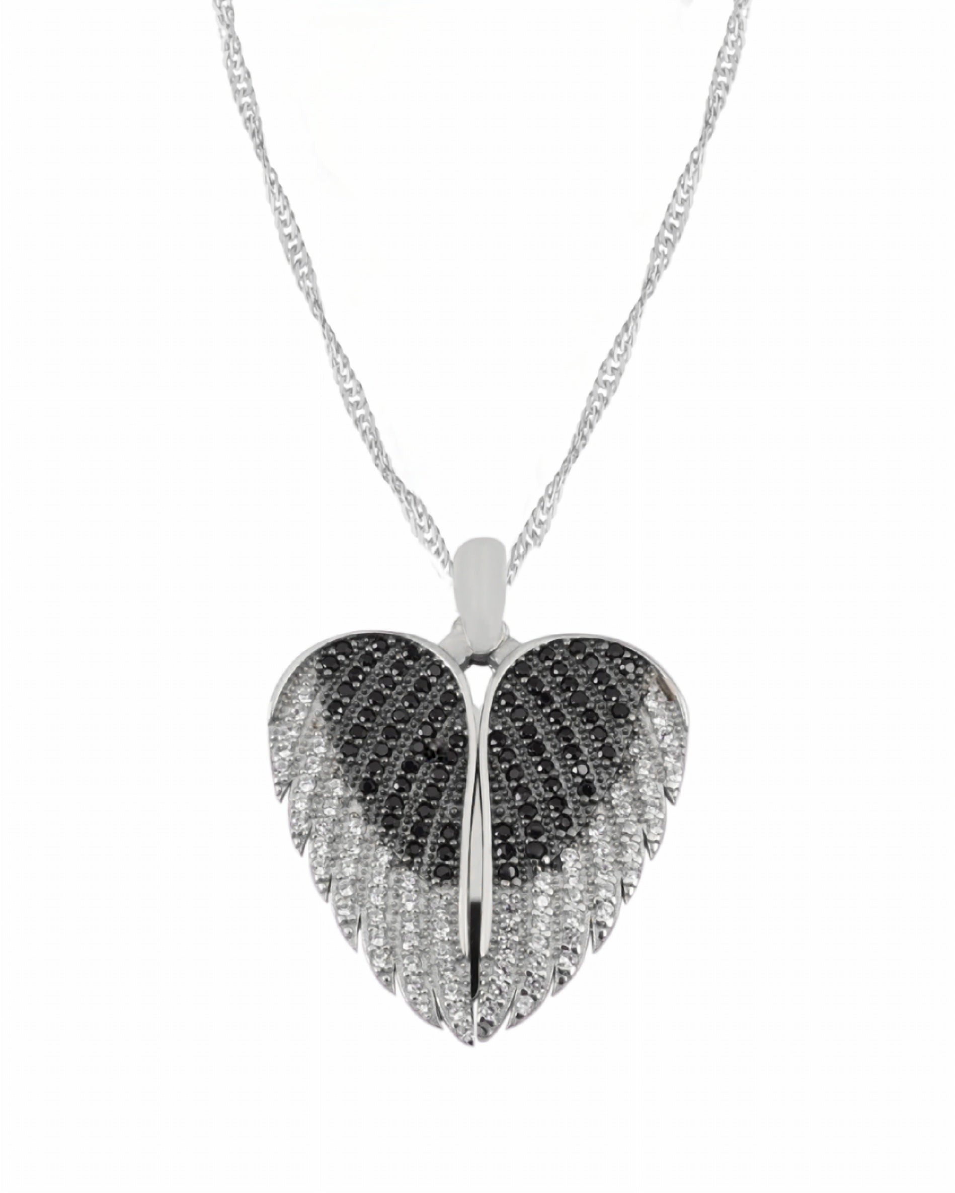 925 Silver Personalized Custom Big Angel Wings Name Necklace - Leona Jewelry