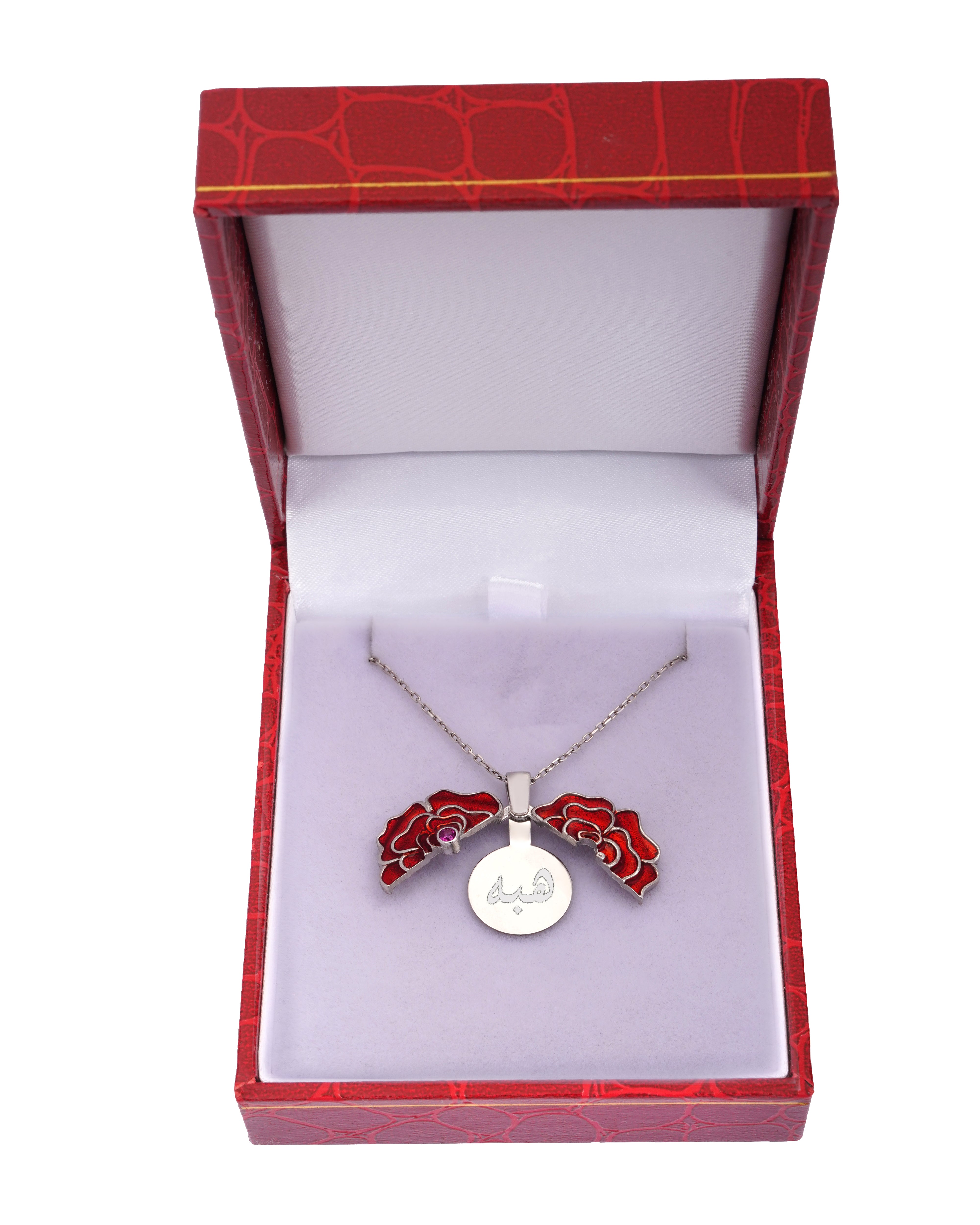 925 Silver Personalized Custom Rose Name Necklace (Silver) - Leona Jewelry