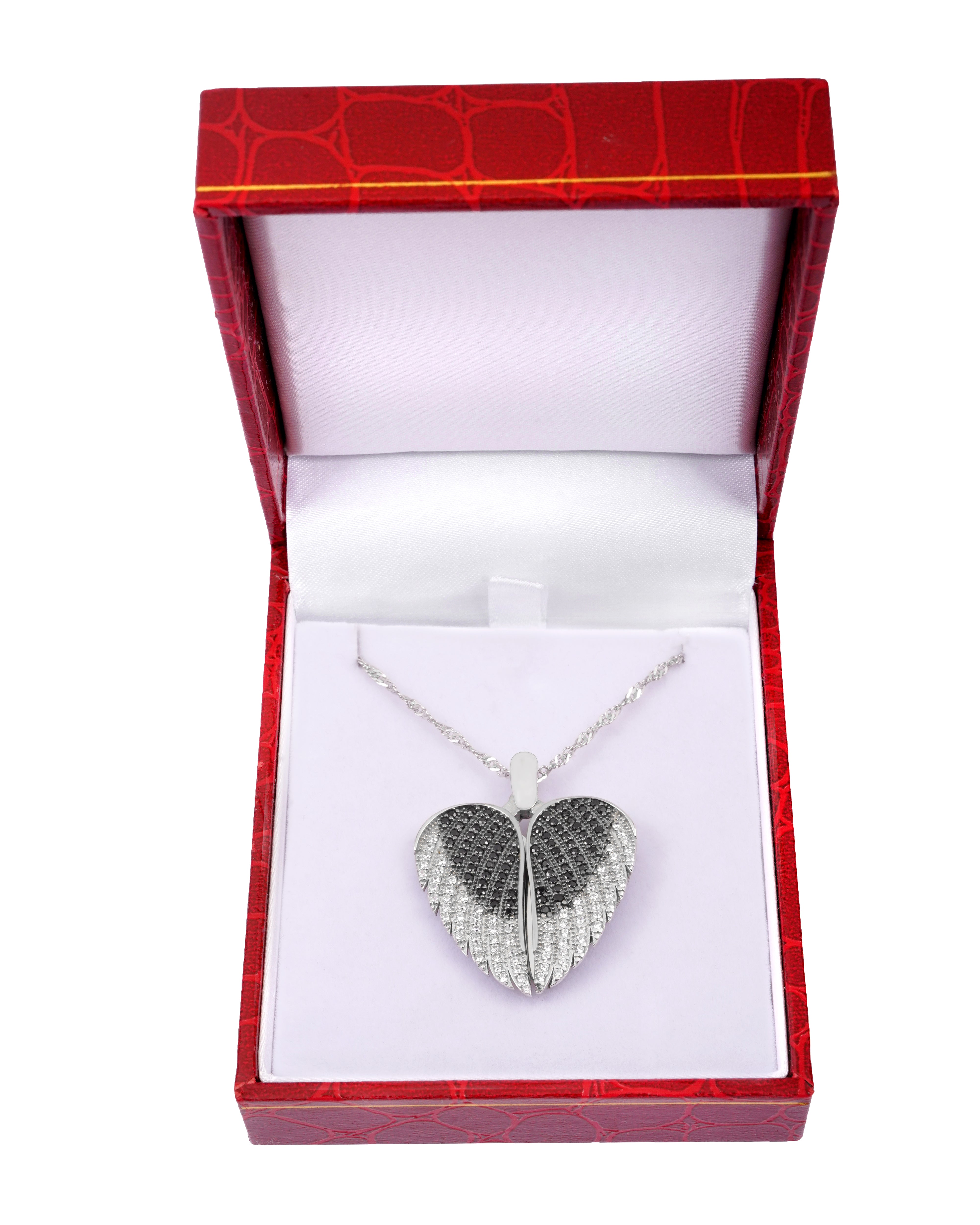 925 Silver Personalized Custom Big Angel Wings Name Necklace - Leona Jewelry