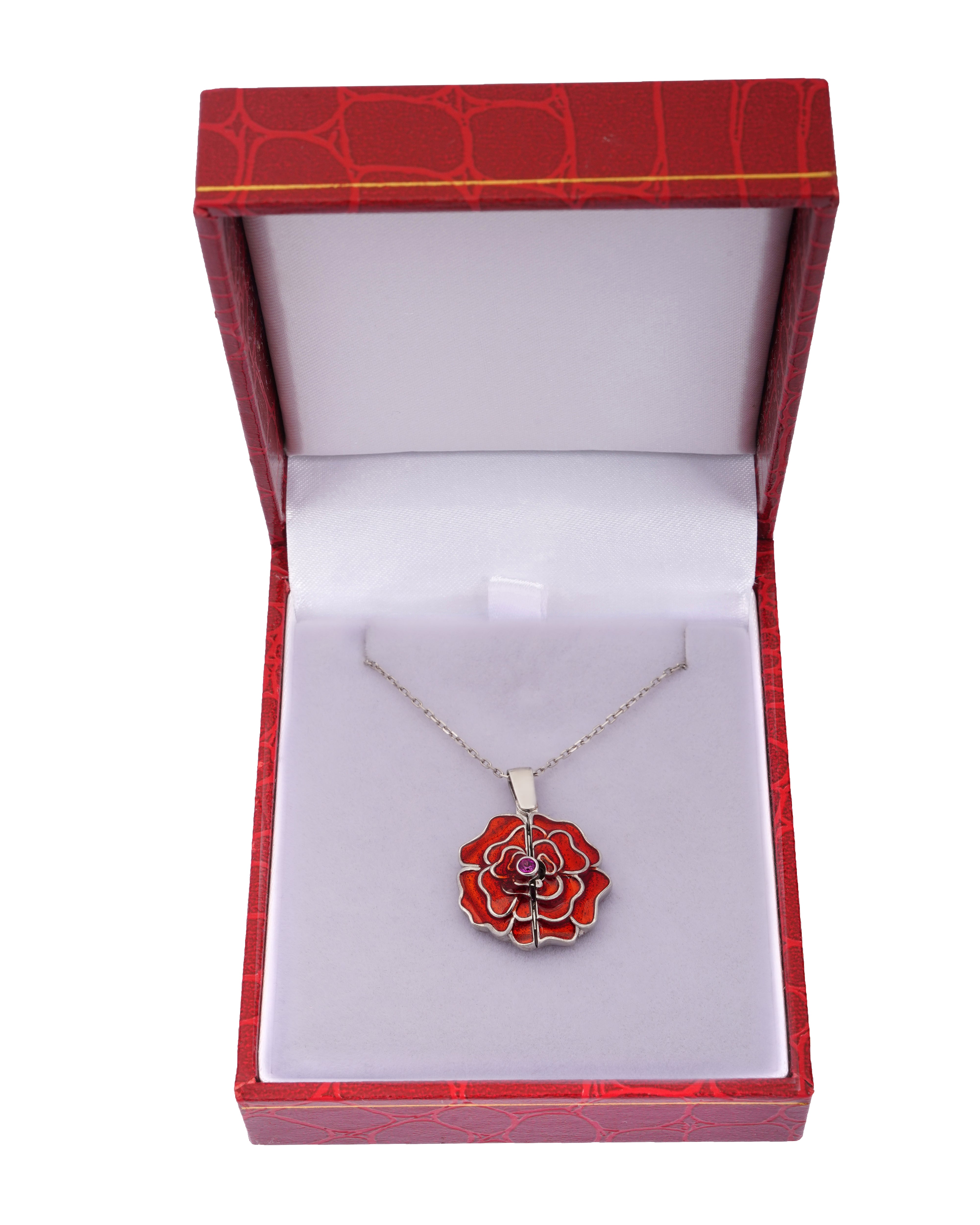 925 Silver Personalized Custom Rose Name Necklace (Silver) - Leona Jewelry