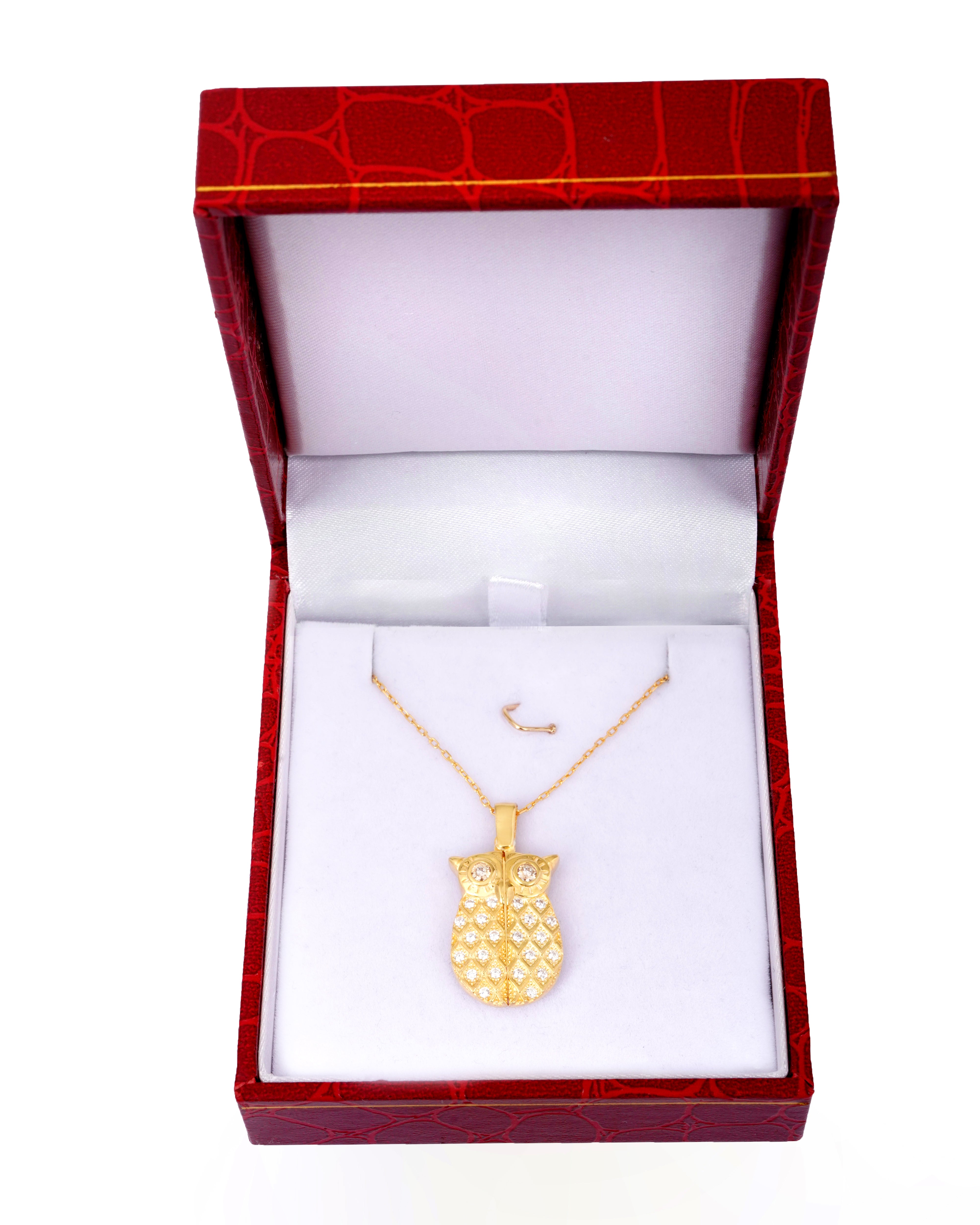 925 Silver Personalized Custom Owl Name Necklace - Leona Jewelry