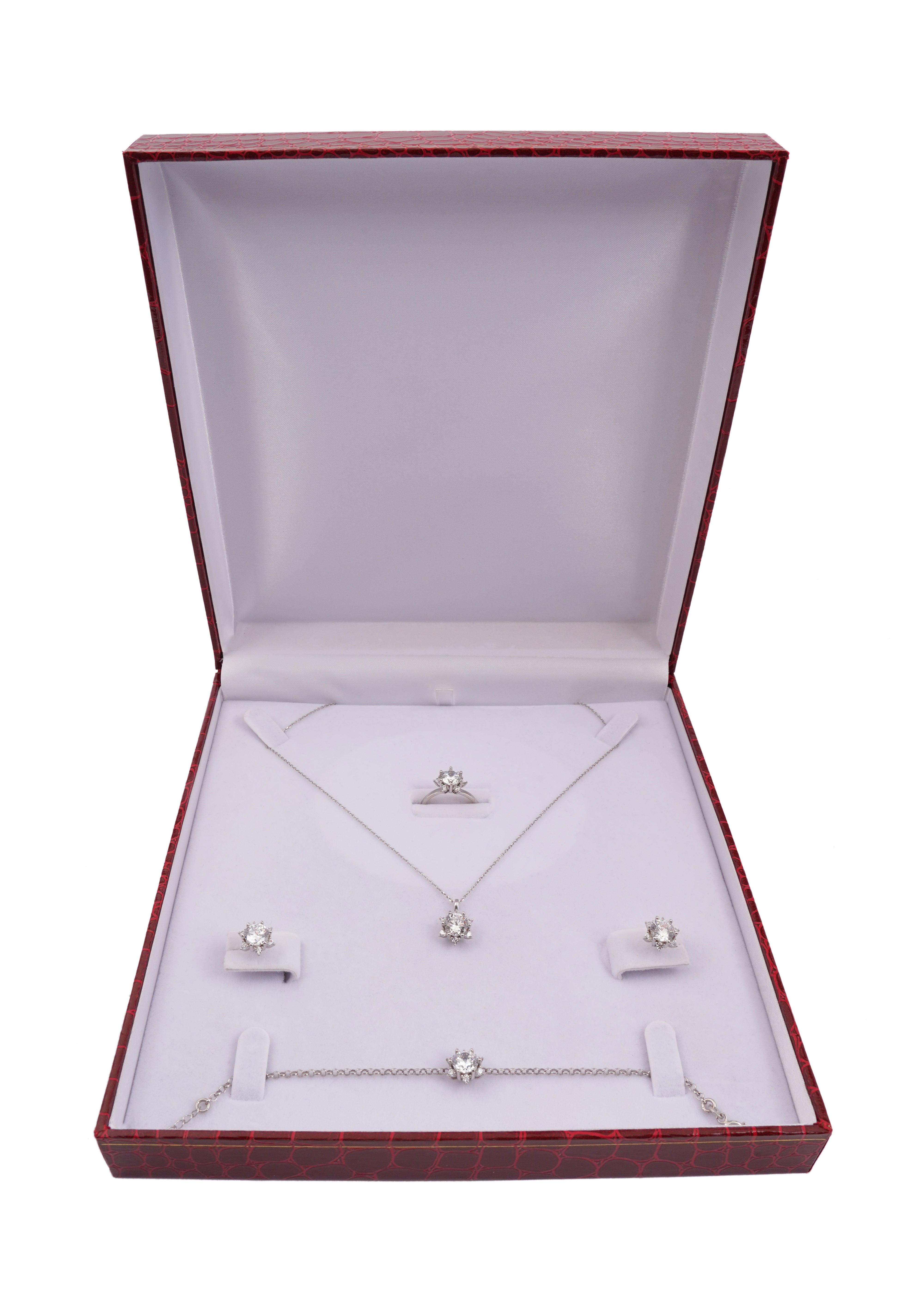 925 Silver White Star Jewelry Set (Silver) - Leona Jewelry