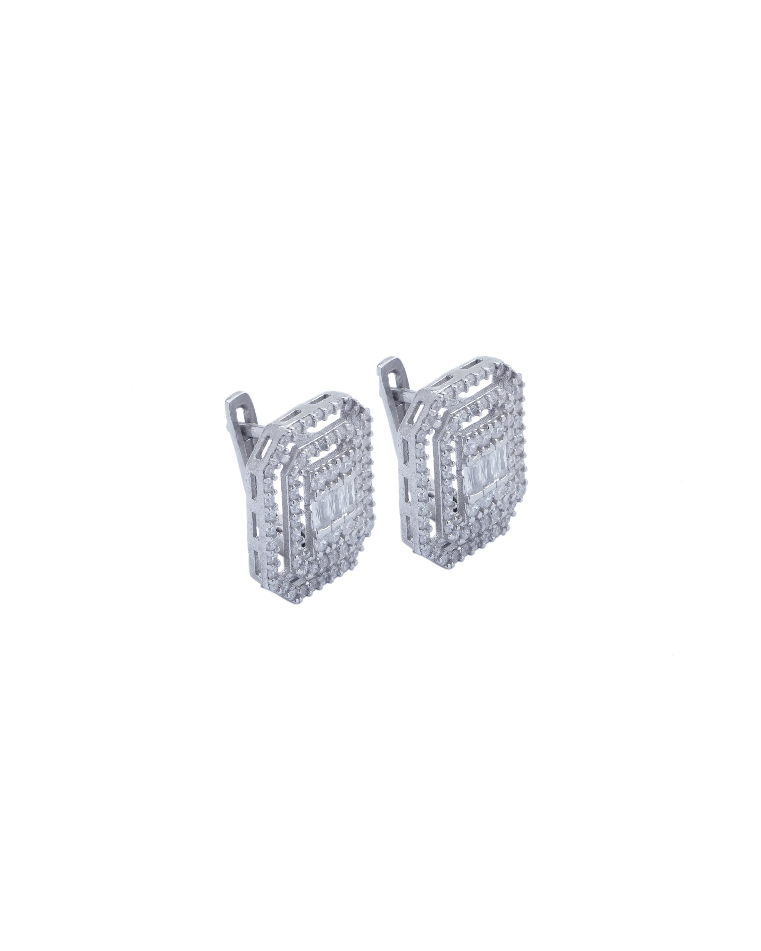 925 Silver Octagon Jewelry Set (Silver) - Leona Jewelry