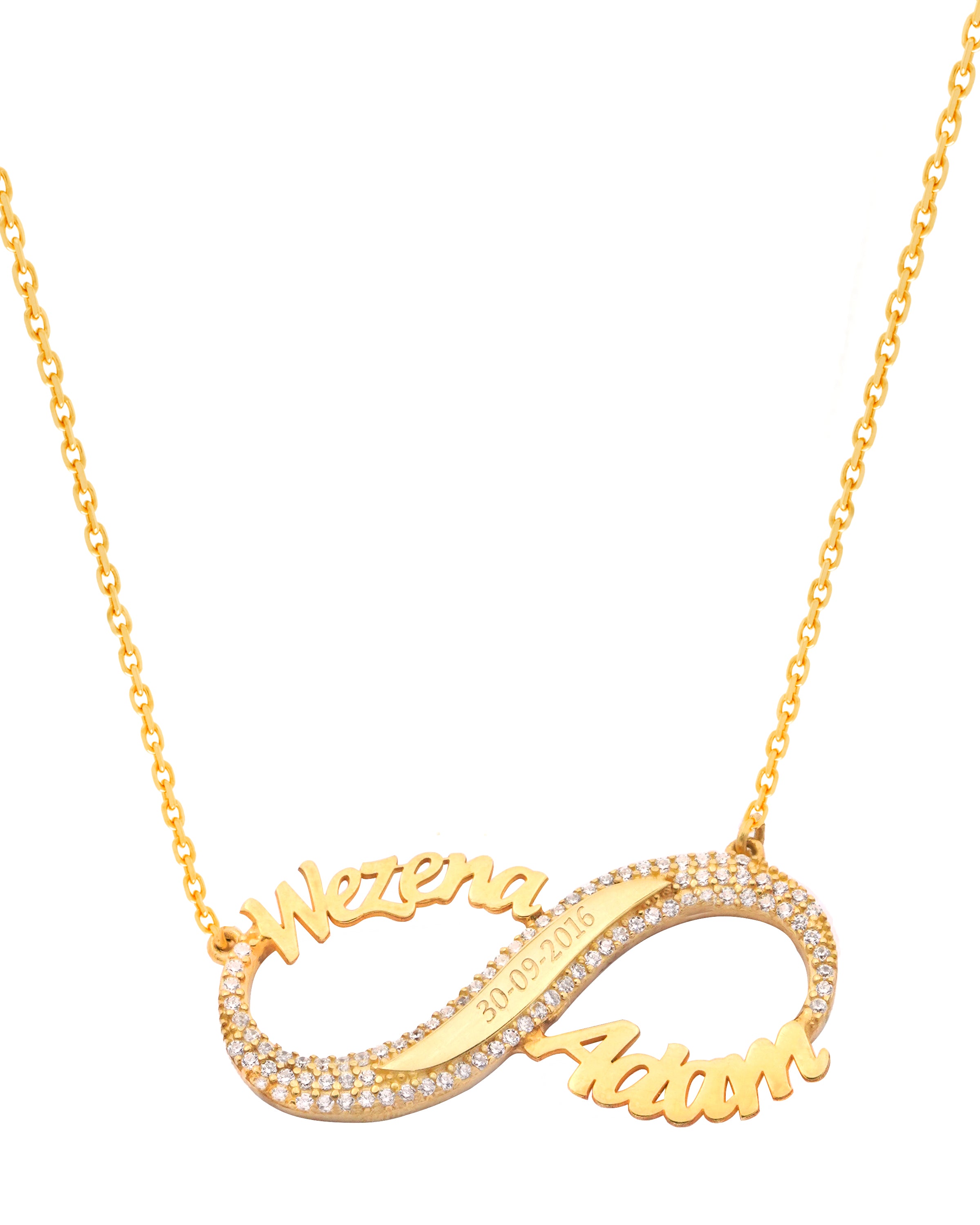 925 Silver Personalized Custom Infinity Couple Names Necklace - Leona Jewelry