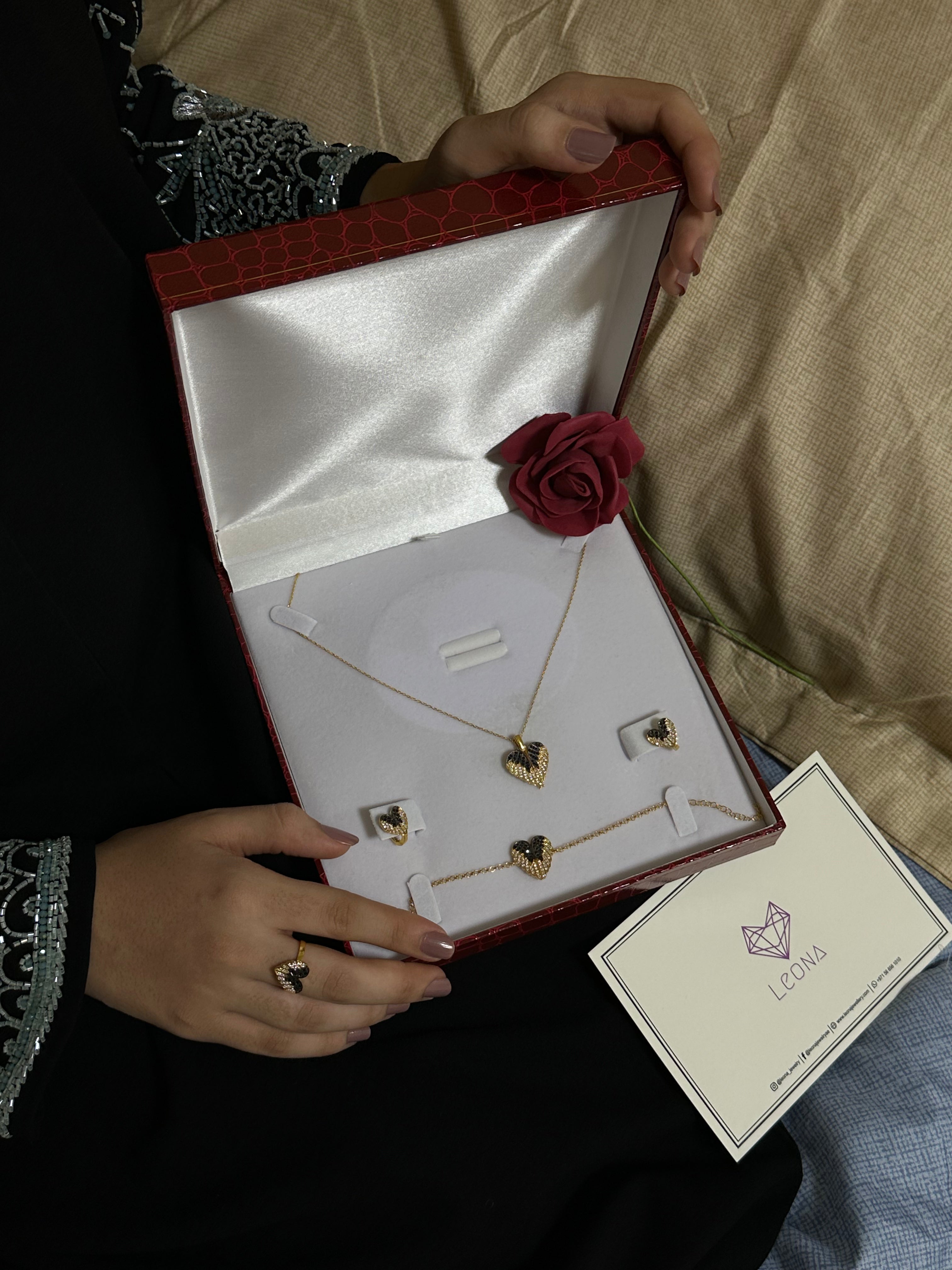 925 Silver Personalized Custom Love Angel Wings Name Jewelry Set - Leona Jewelry