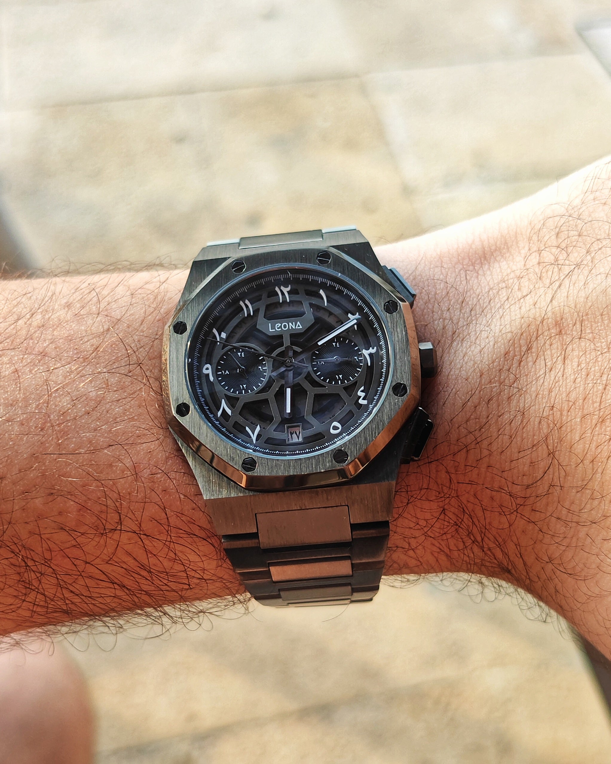 Royal Skeleton Black - 40mm / Full 316L Steel / Japanese Dual-Time Movement / Waterproof - Exclusive Collection