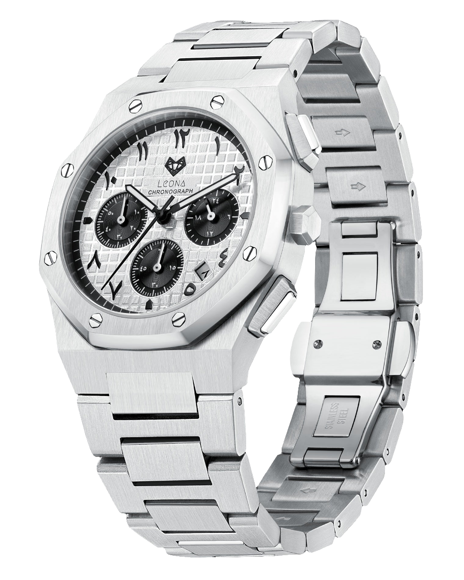 Royal Chronograph Panda - 40mm / Arabic Dial / Full 316L Steel / Japanese Movement / Waterproof